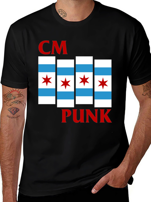 CM Punk Chicago Flag T-Shirt - Bold Graphic Tee