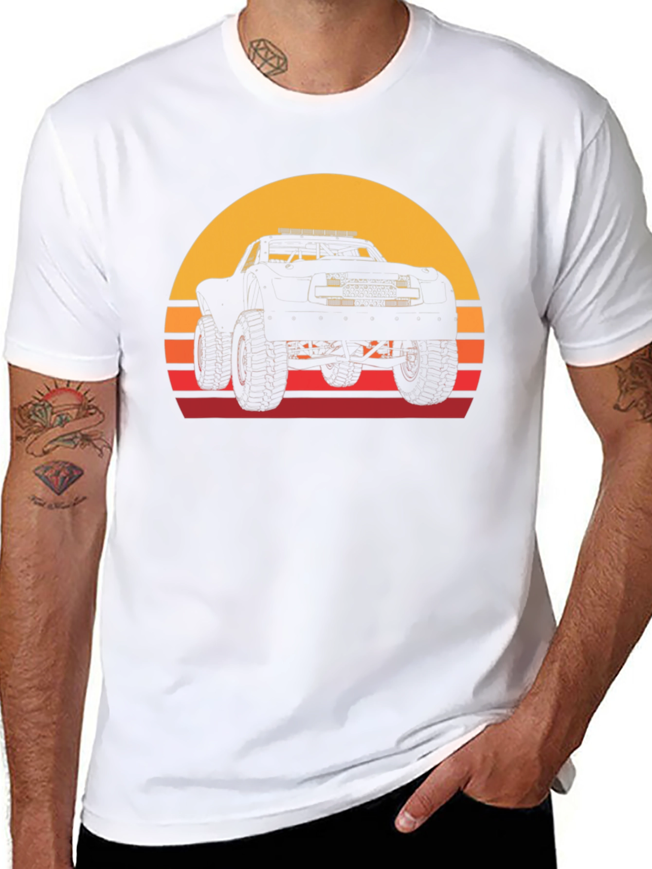 Sunset Truck Graphic Tee - Retro Style