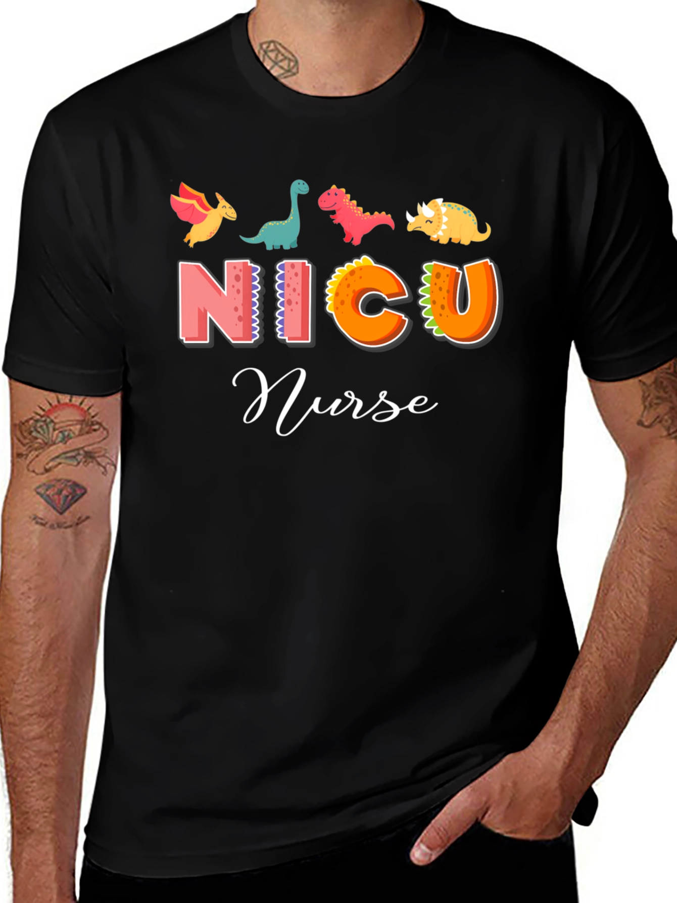 NICU Nurse Dinosaur Graphic Tee