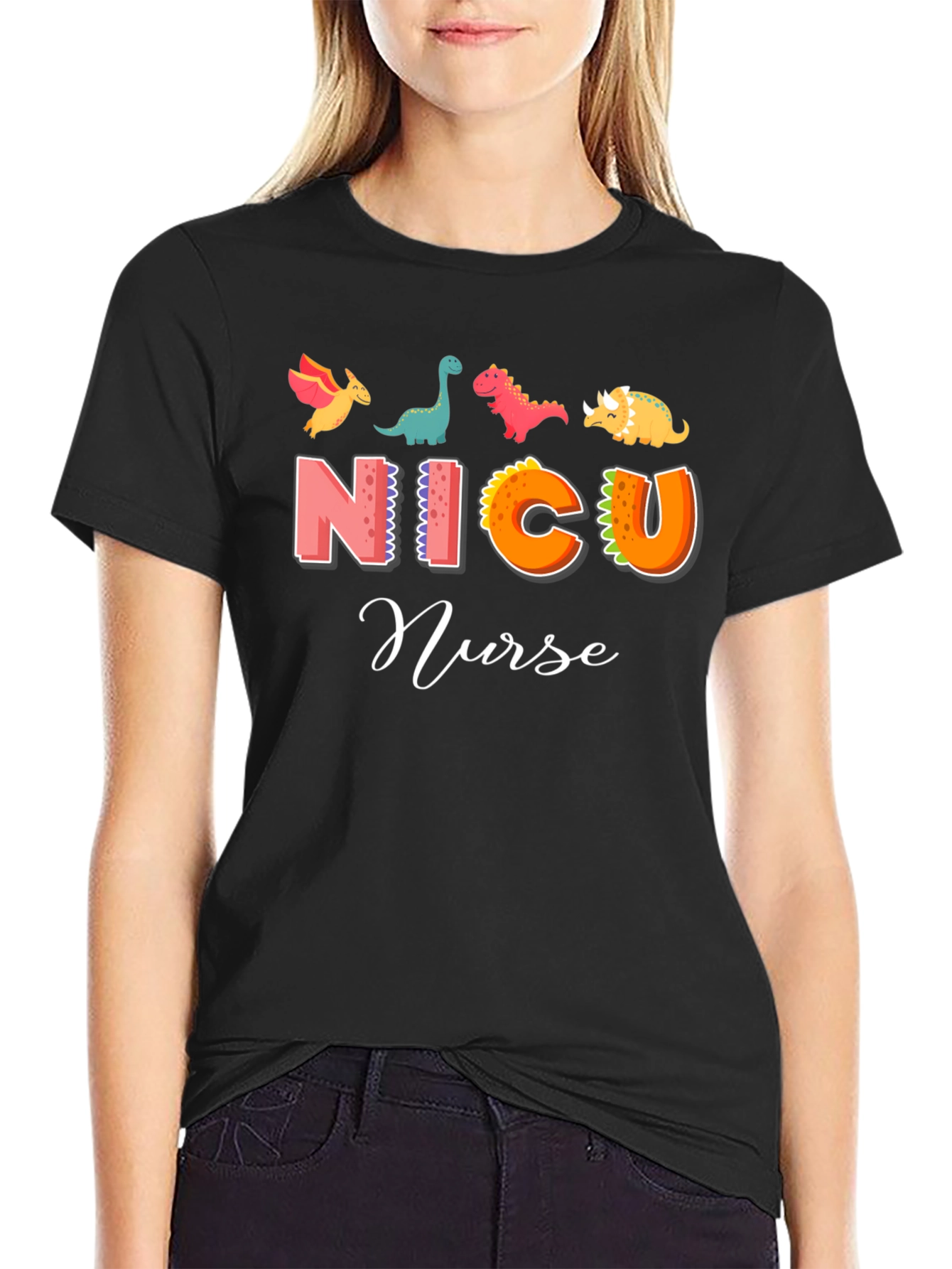 NICU Nurse Dinosaur Graphic Tee