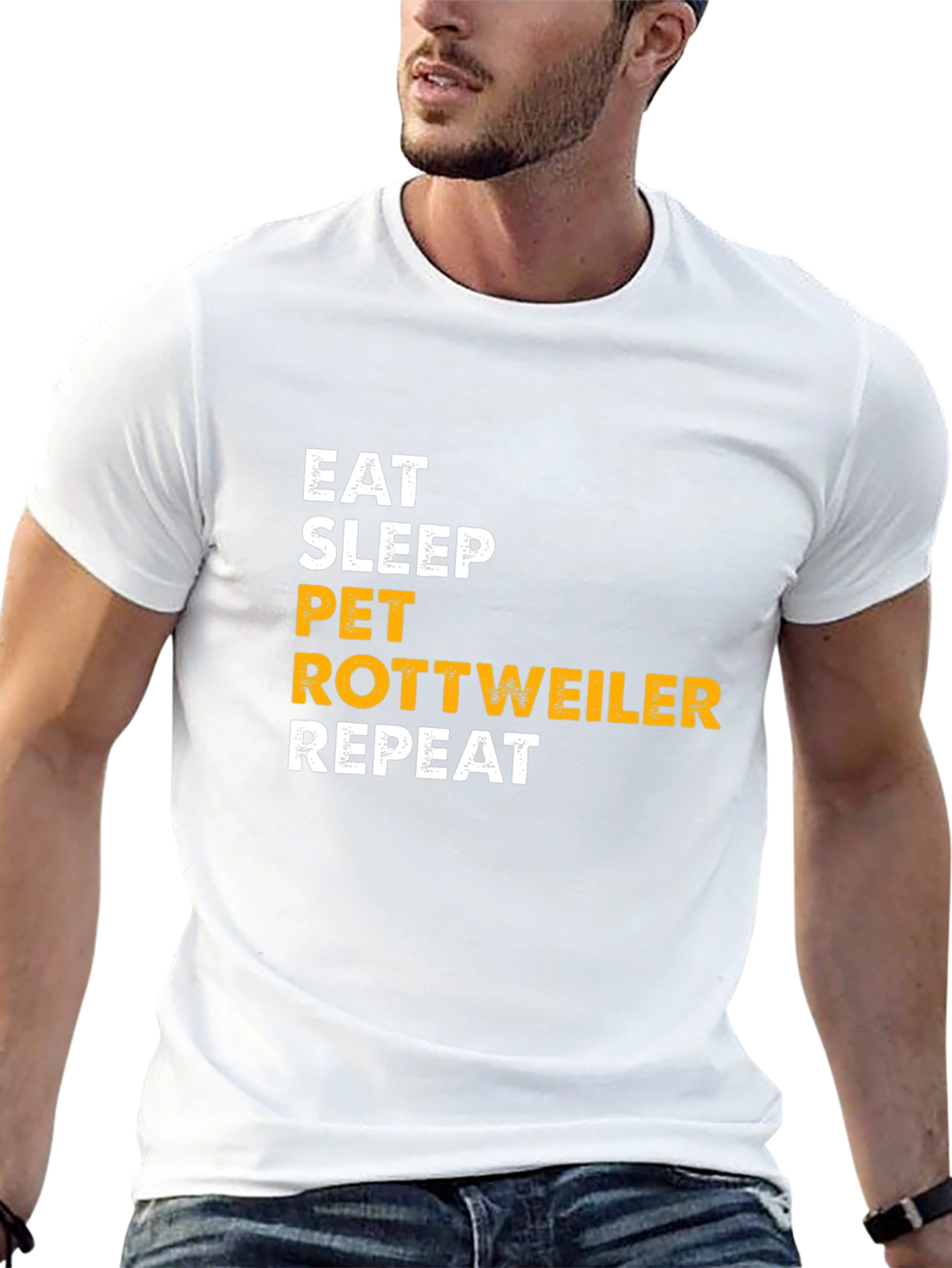 Eat Sleep Pet Rottweiler Repeat T-Shirt