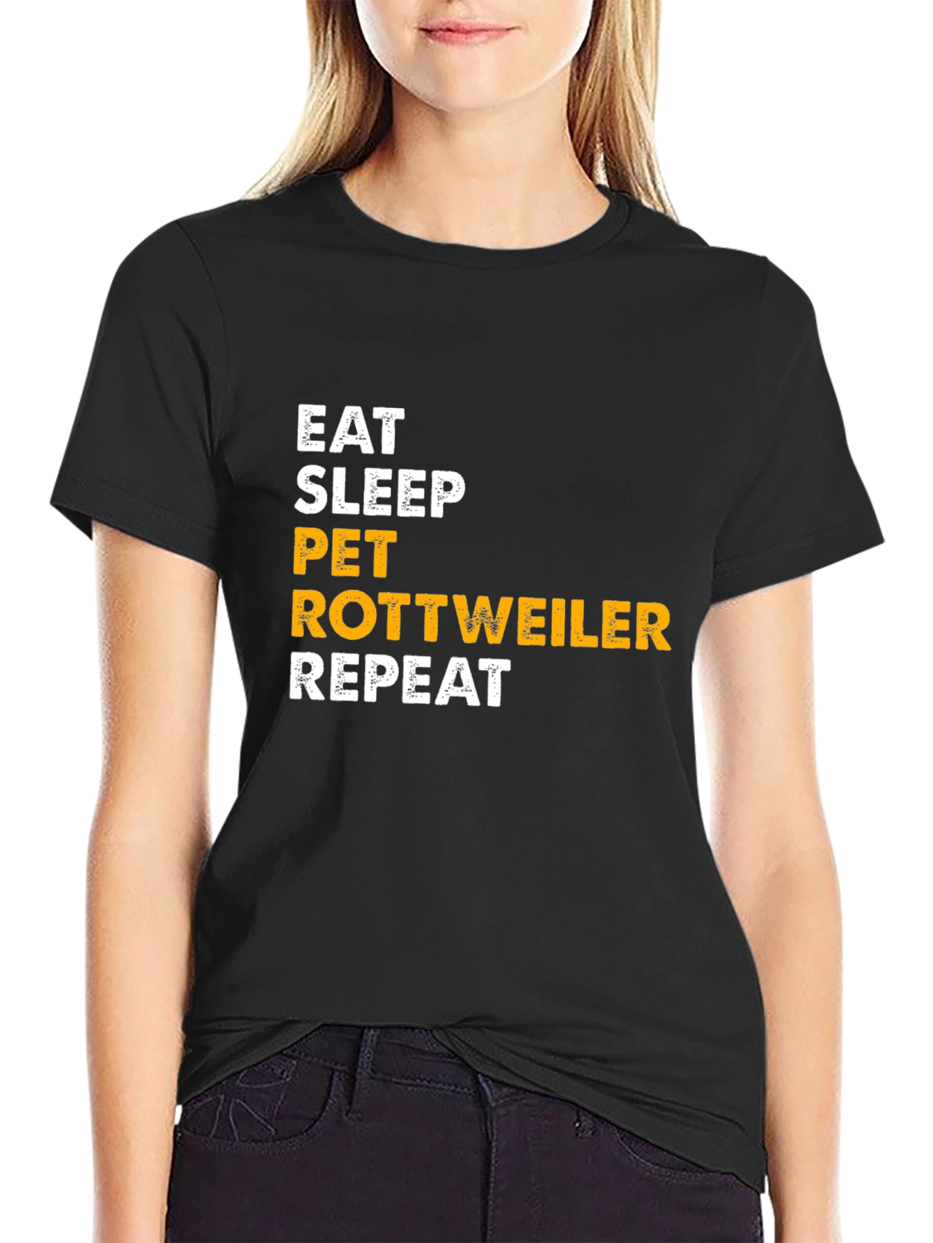 Eat Sleep Pet Rottweiler Repeat T-Shirt