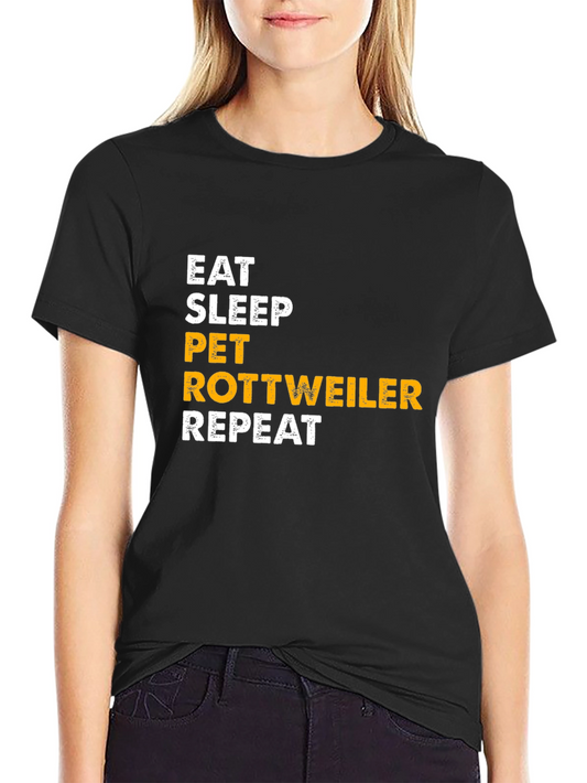 Eat Sleep Pet Rottweiler Repeat T-Shirt