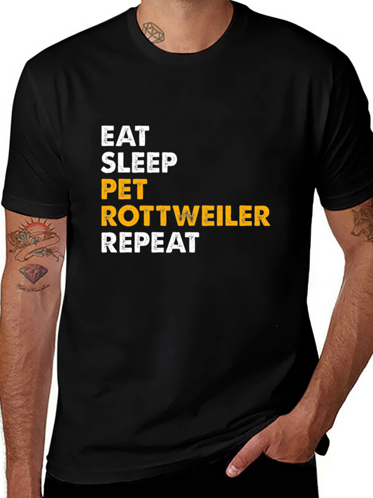 Eat Sleep Pet Rottweiler Repeat T-Shirt