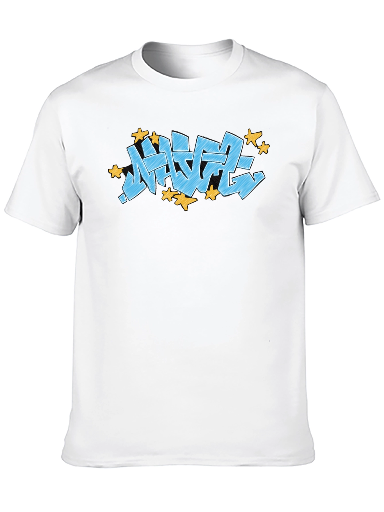 Streetwear Graffiti Tee - Blue Urban Style