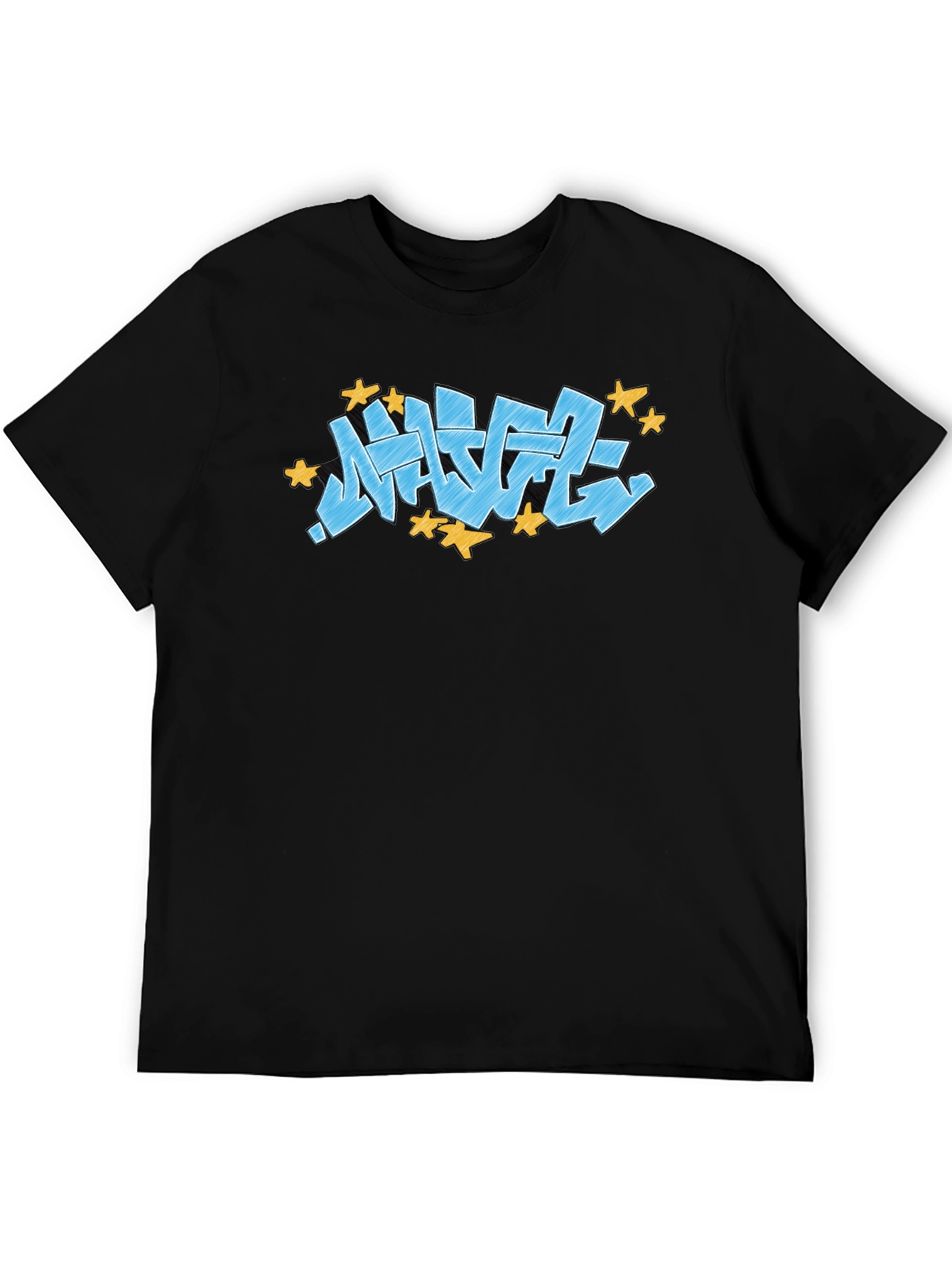 Streetwear Graffiti Tee - Blue Urban Style