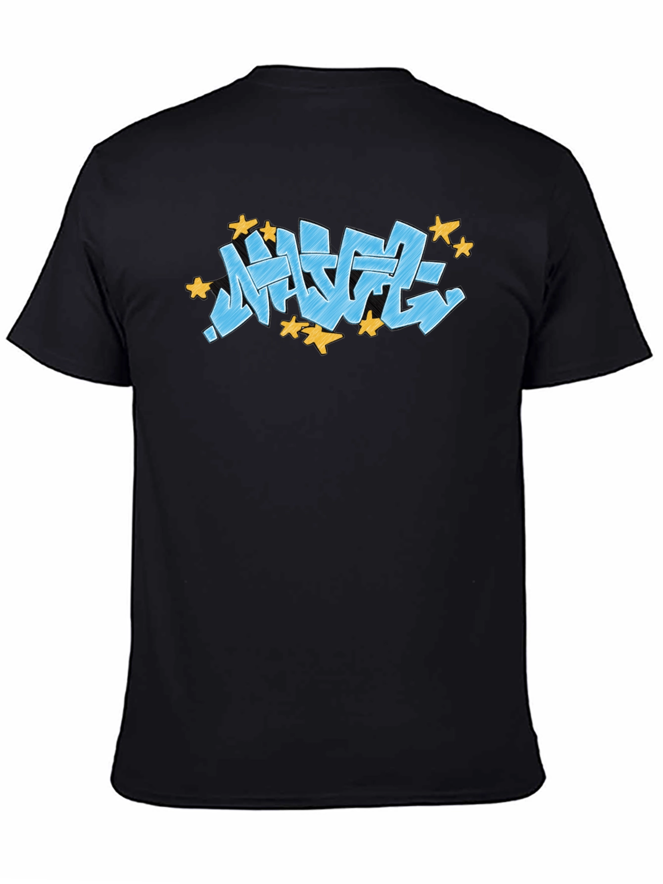 Streetwear Graffiti Tee - Blue Urban Style