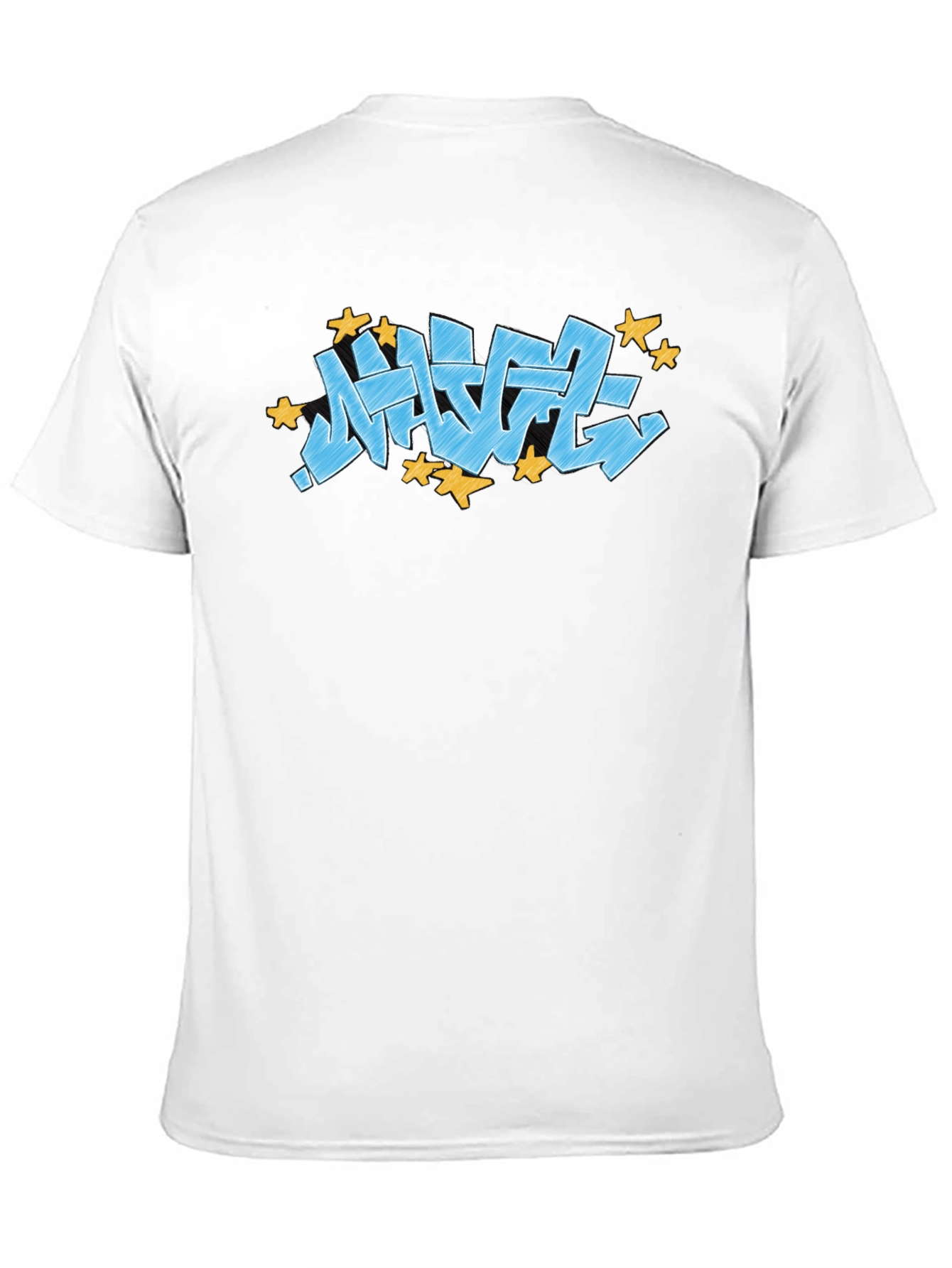 Streetwear Graffiti Tee - Blue Urban Style