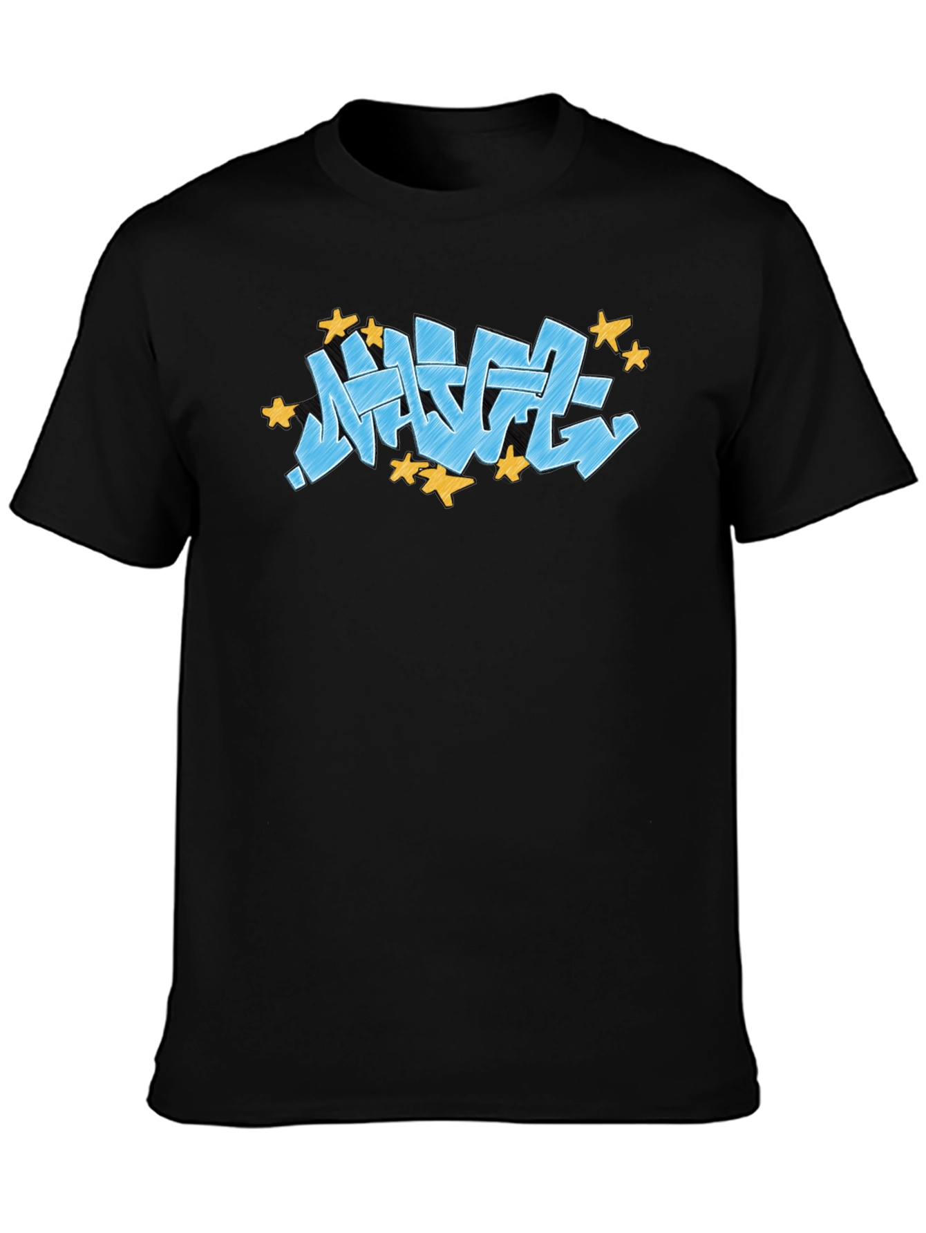 Streetwear Graffiti Tee - Blue Urban Style