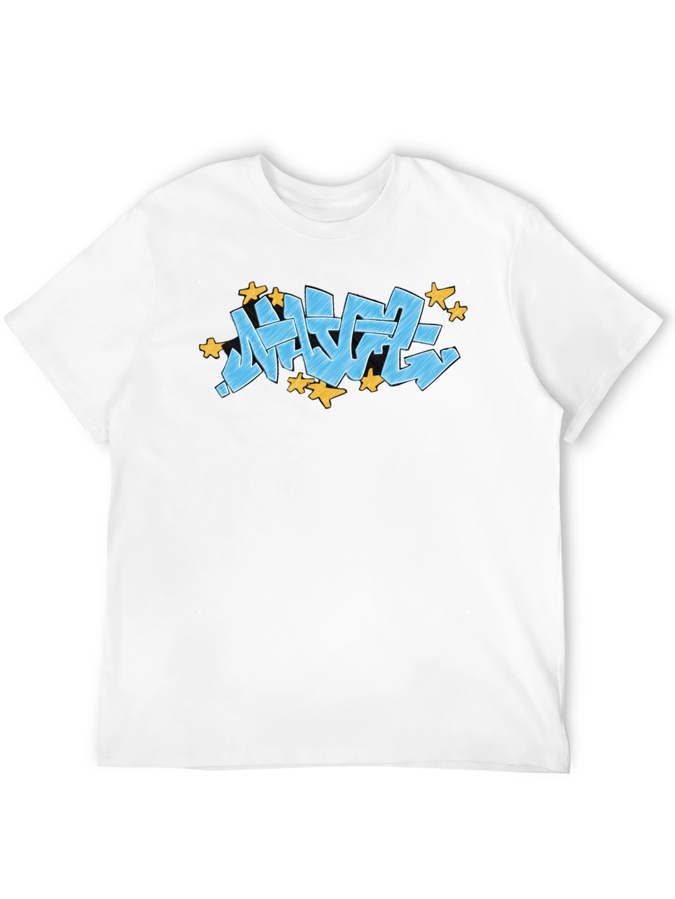 Streetwear Graffiti Tee - Blue Urban Style