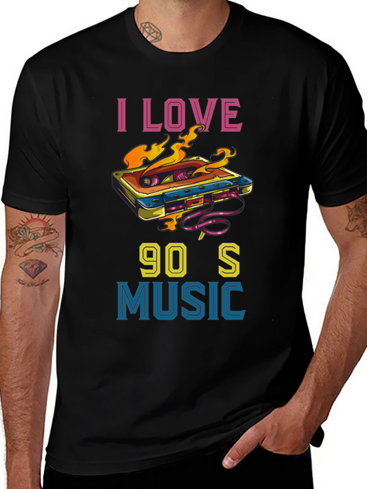 I Love 90s Music Cassette Tape Graphic T-Shirt