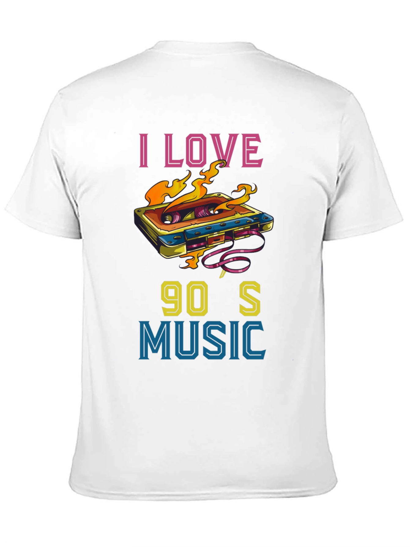 I Love 90s Music Cassette Tape Graphic T-Shirt