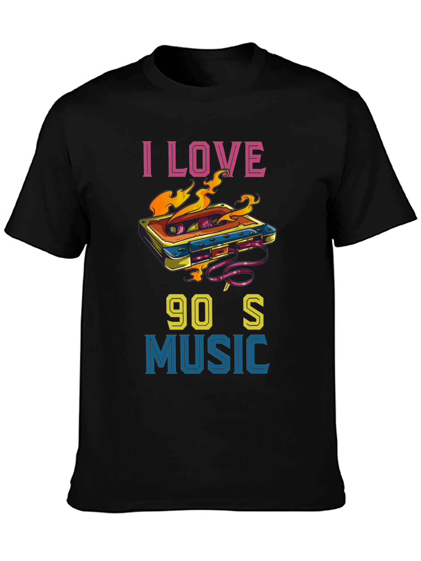 I Love 90s Music Cassette Tape Graphic T-Shirt