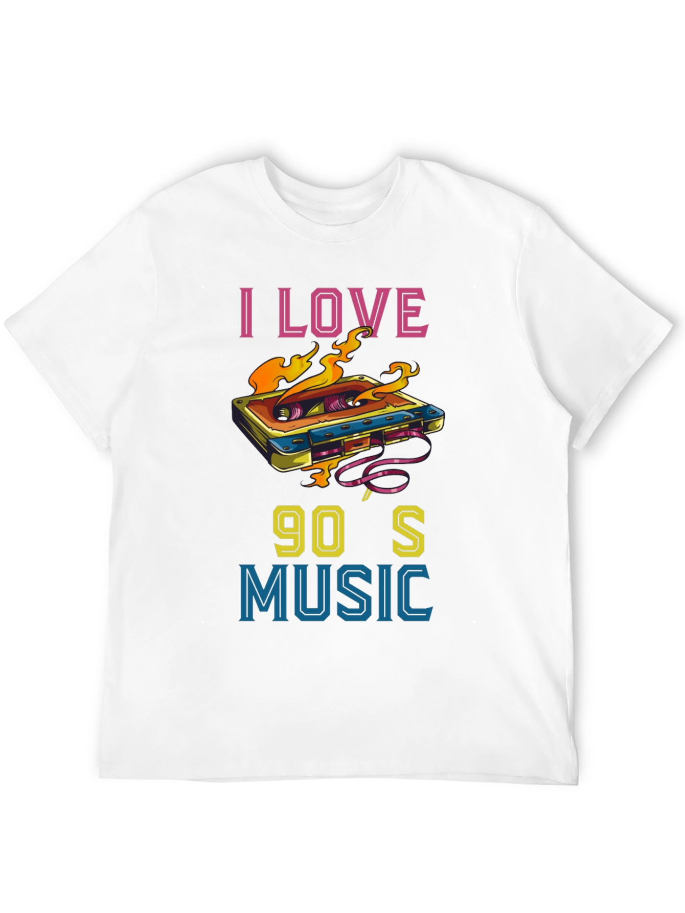 I Love 90s Music Cassette Tape Graphic T-Shirt