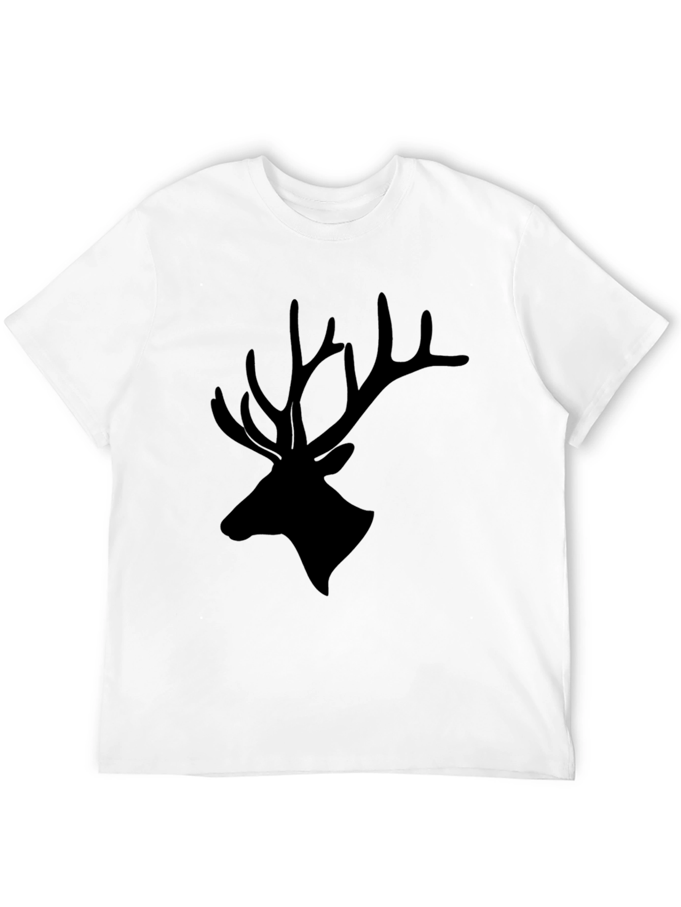 Mens Black Deer Silhouette Graphic T-Shirt