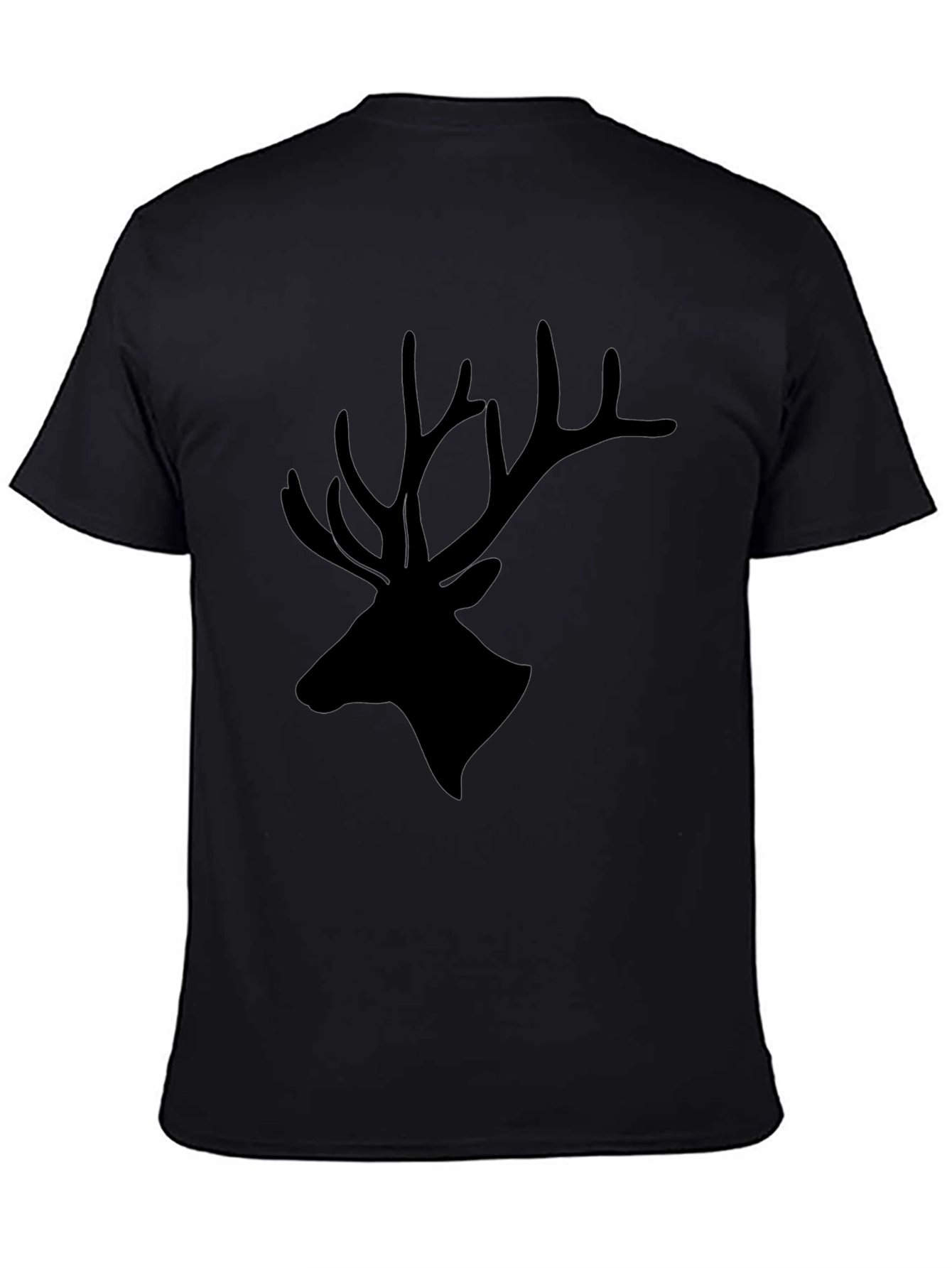 Mens Black Deer Silhouette Graphic T-Shirt