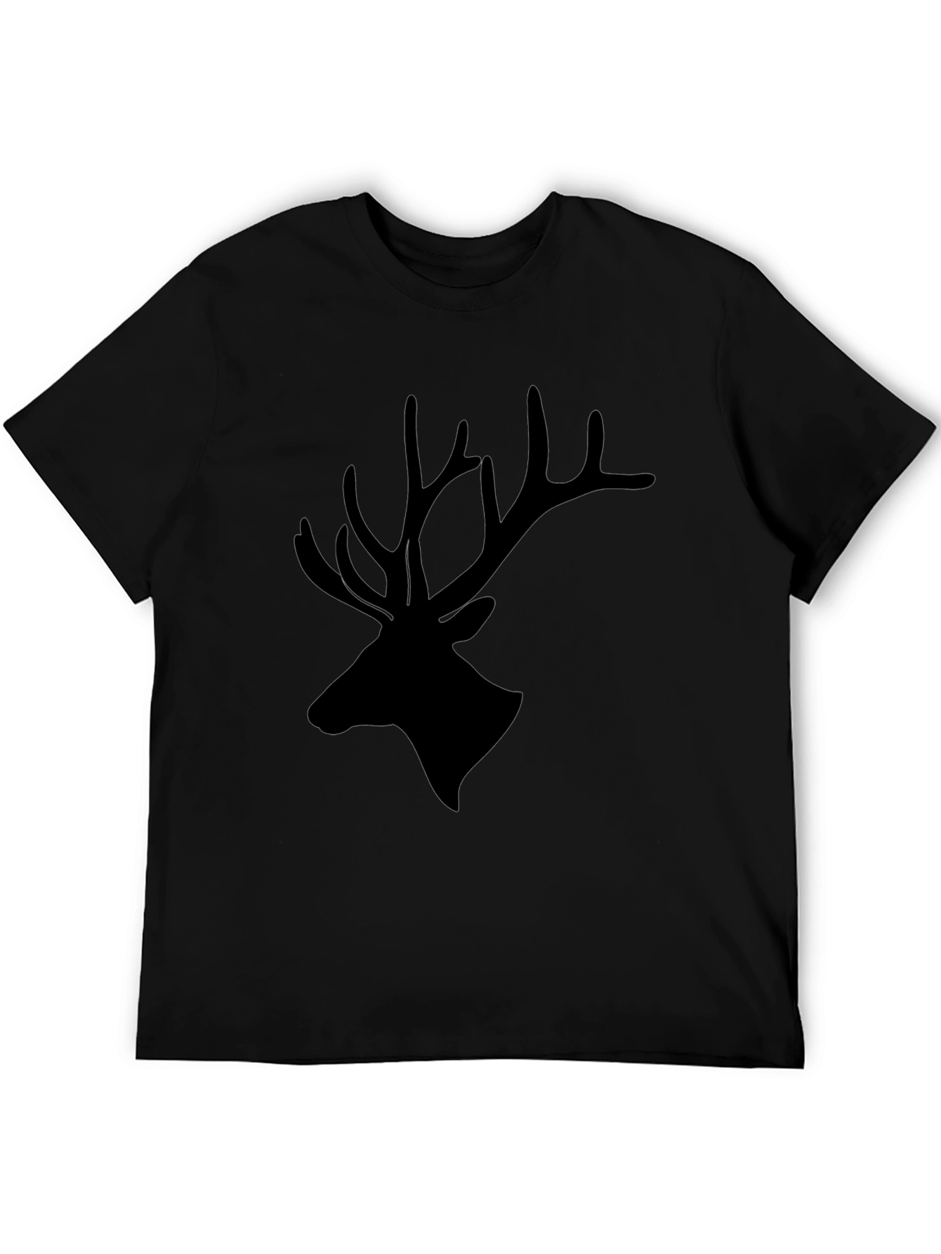 Mens Black Deer Silhouette Graphic T-Shirt