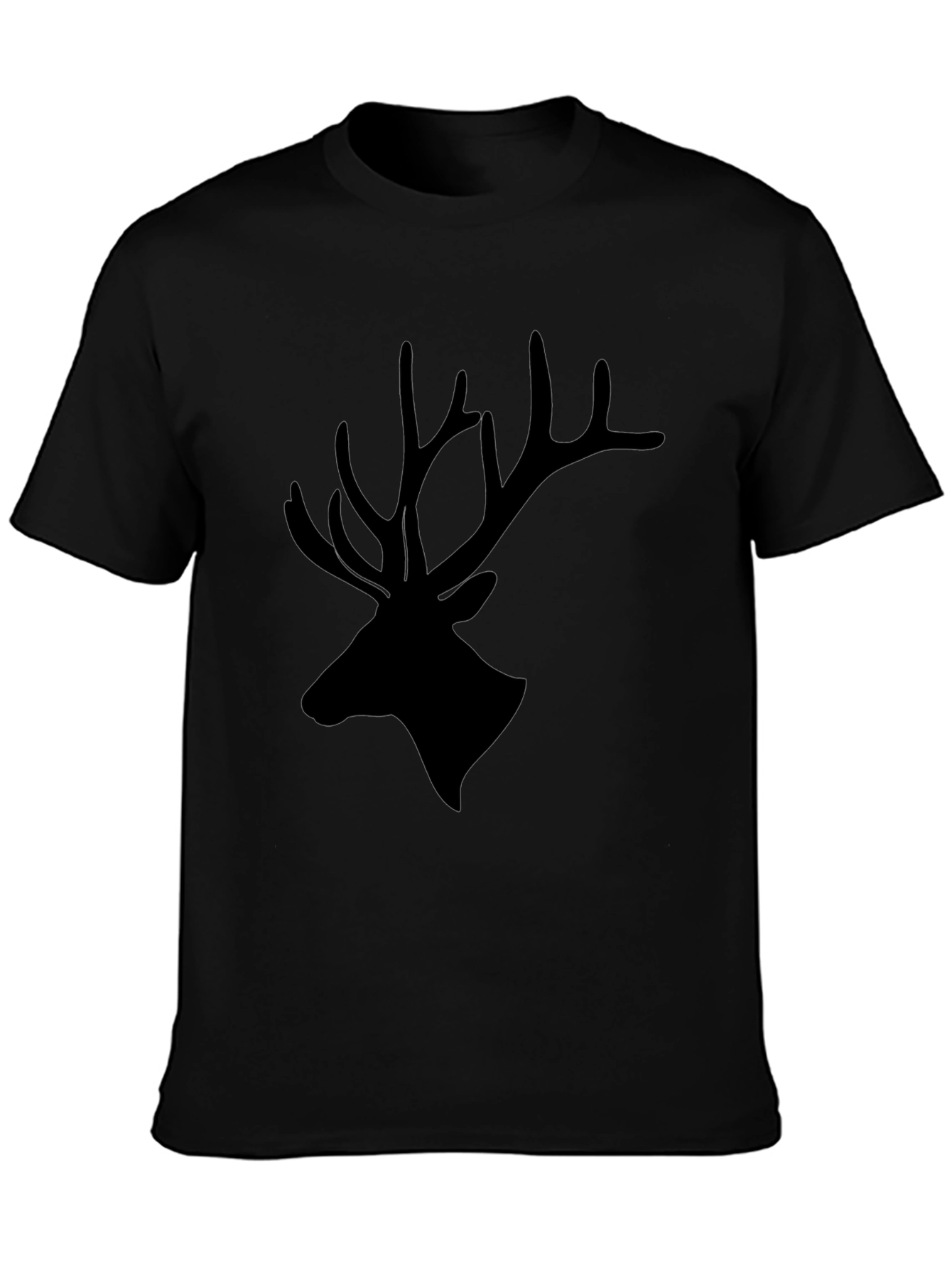 Mens Black Deer Silhouette Graphic T-Shirt