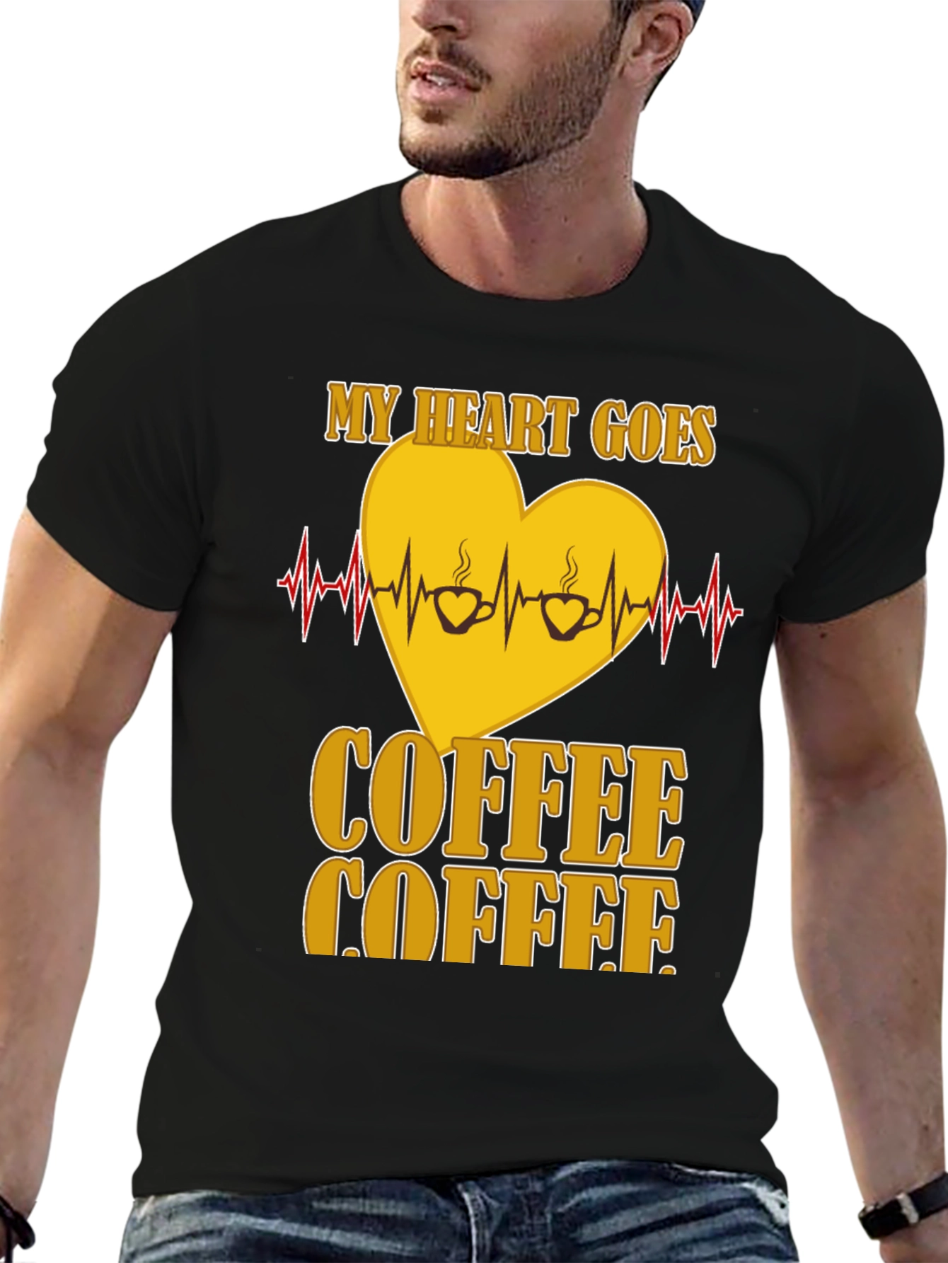 Coffee Lovers Heartbeat T-Shirt