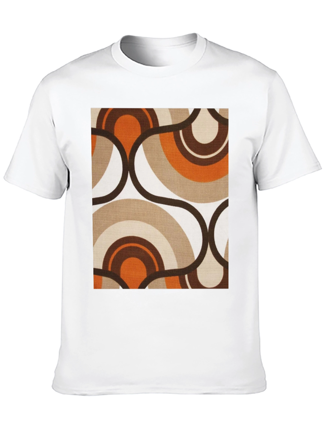 Retro Pattern Tee - 70s Style Black T-Shirt