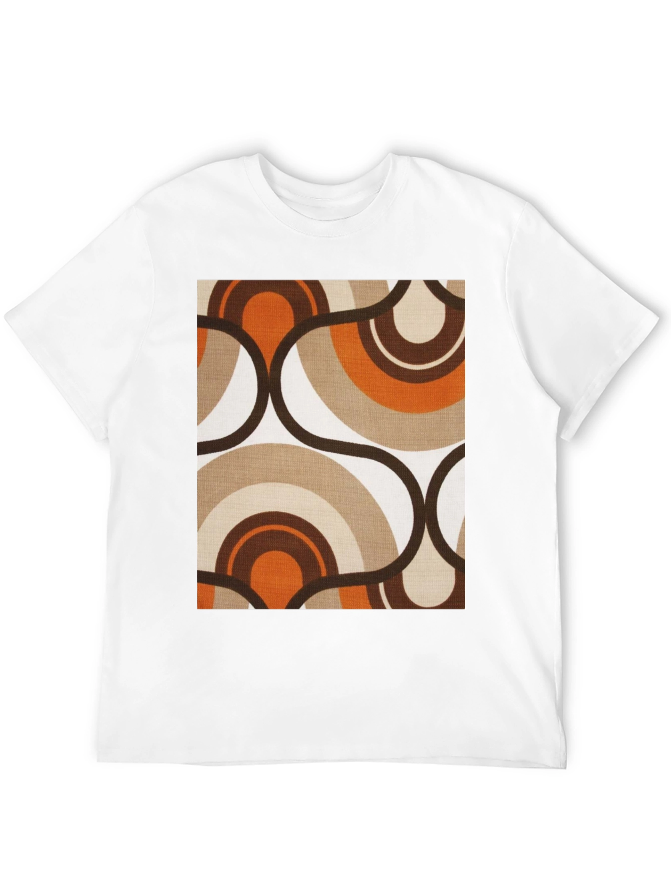 Retro Pattern Tee - 70s Style Black T-Shirt