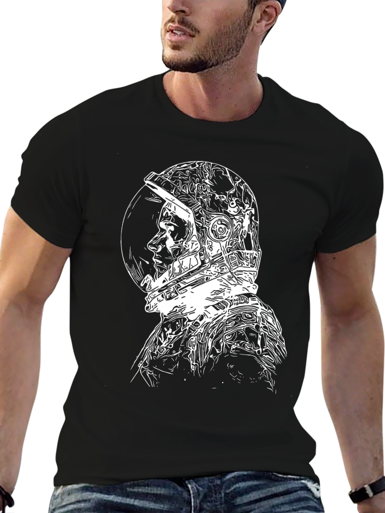 Astronaut Graphic Tee - Cool Black T-Shirt