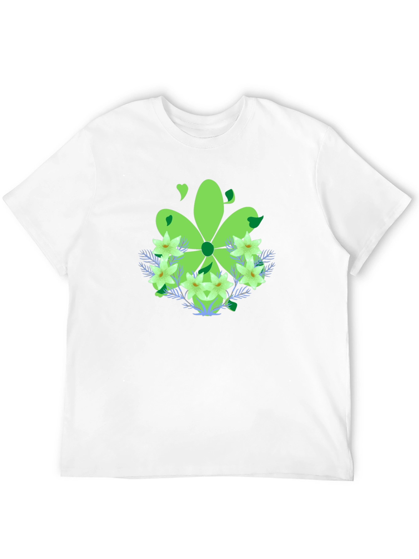 Green Floral Graphic T-Shirt
