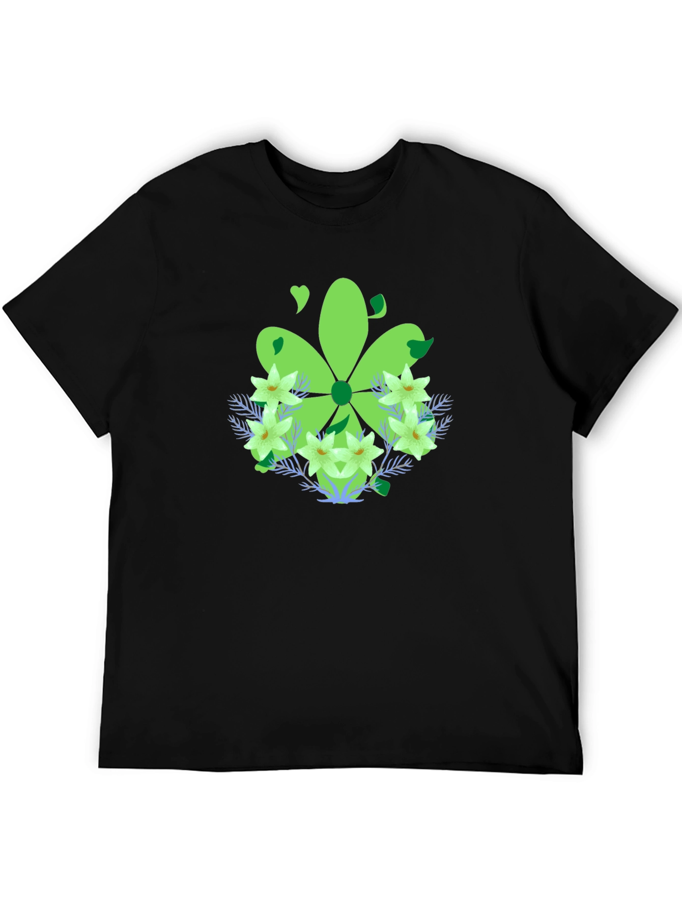 Green Floral Graphic T-Shirt