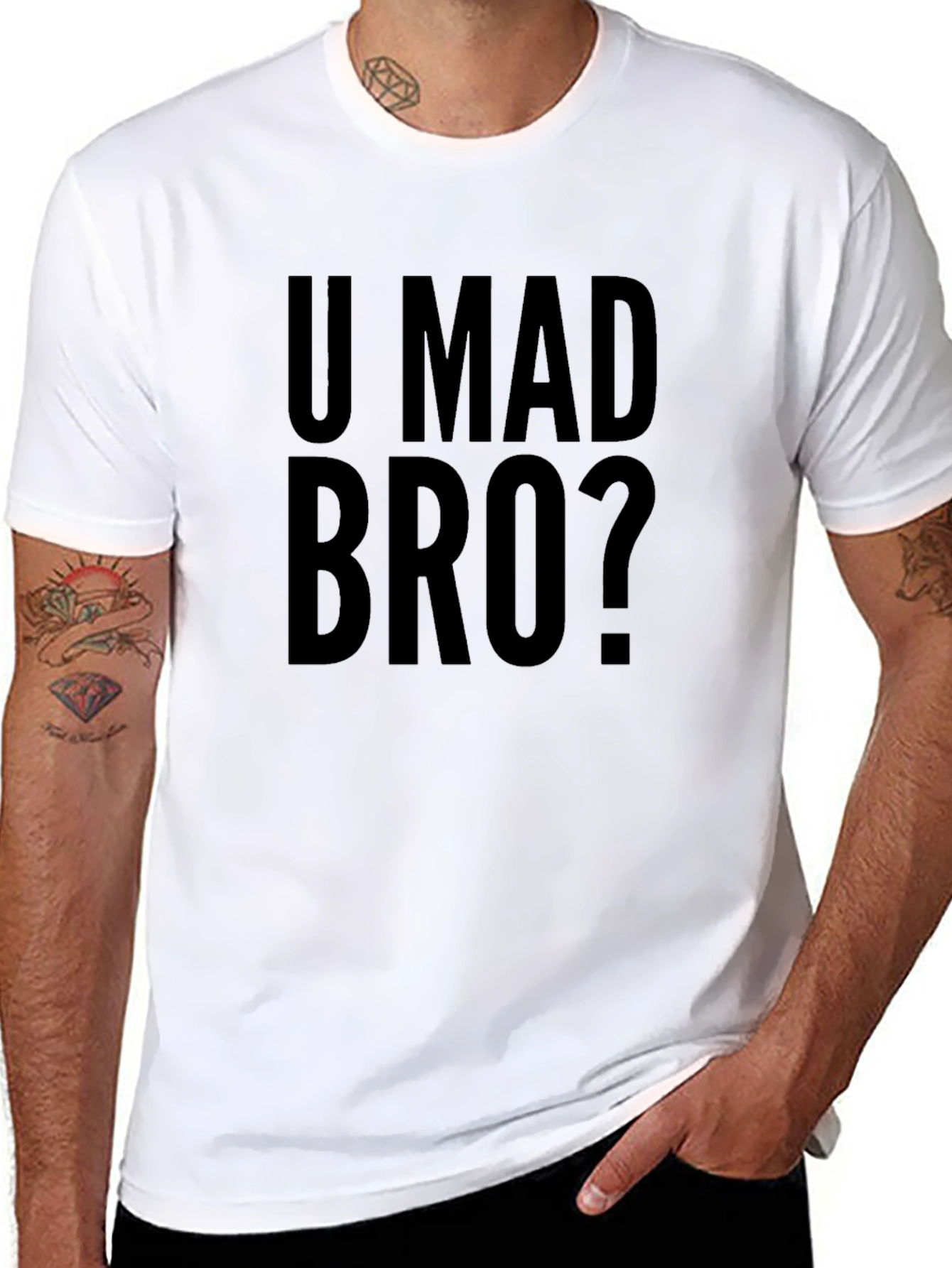 U Mad Bro? Black Graphic Tee