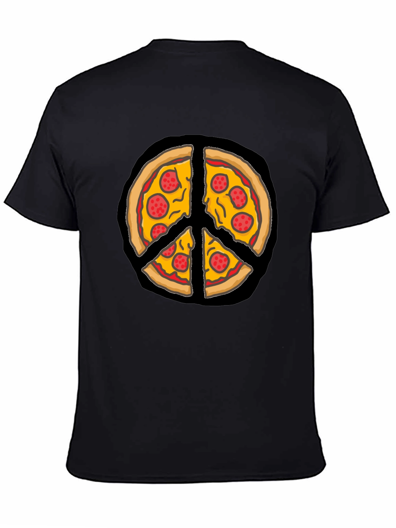 Pizza Peace Sign Graphic T-Shirt