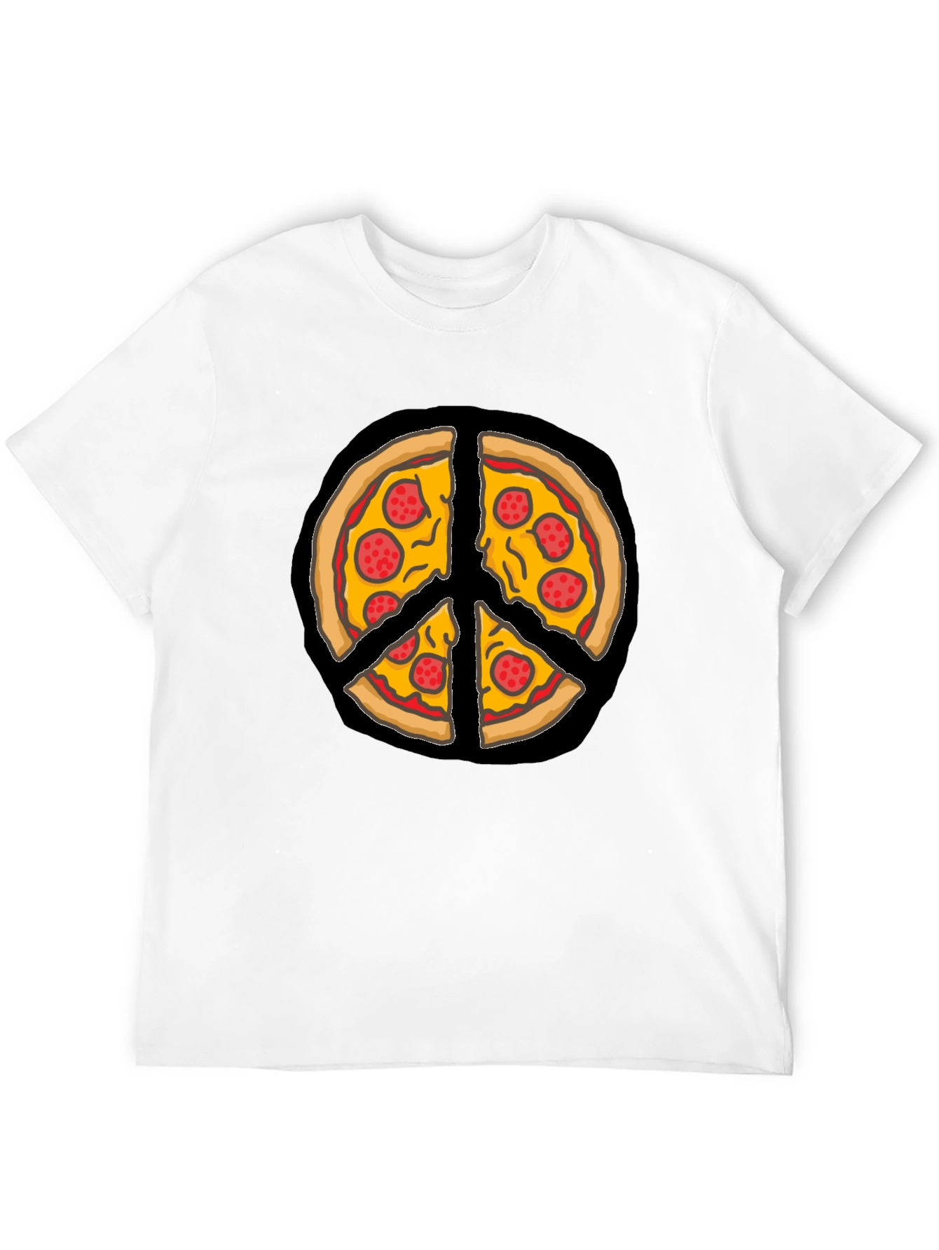 Pizza Peace Sign Graphic T-Shirt