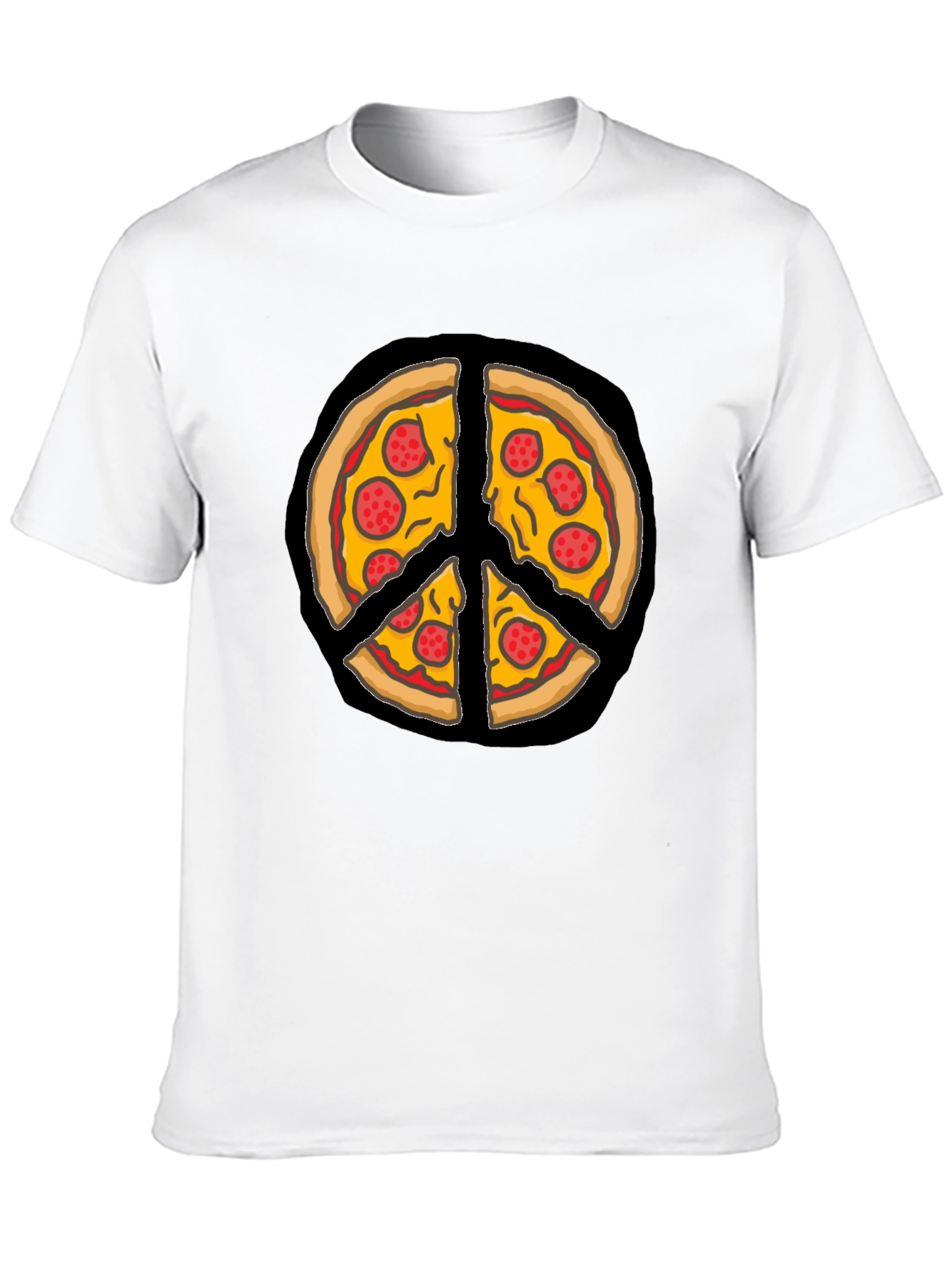 Pizza Peace Sign Graphic T-Shirt