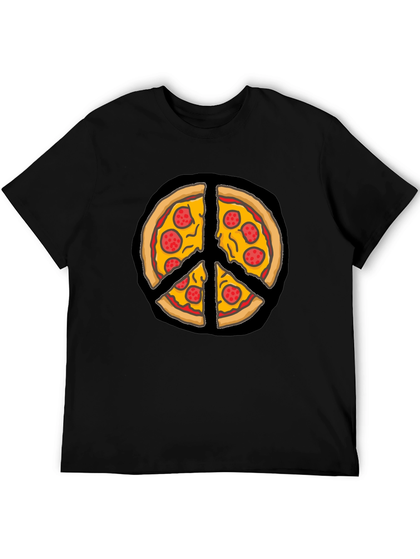 Pizza Peace Sign Graphic T-Shirt