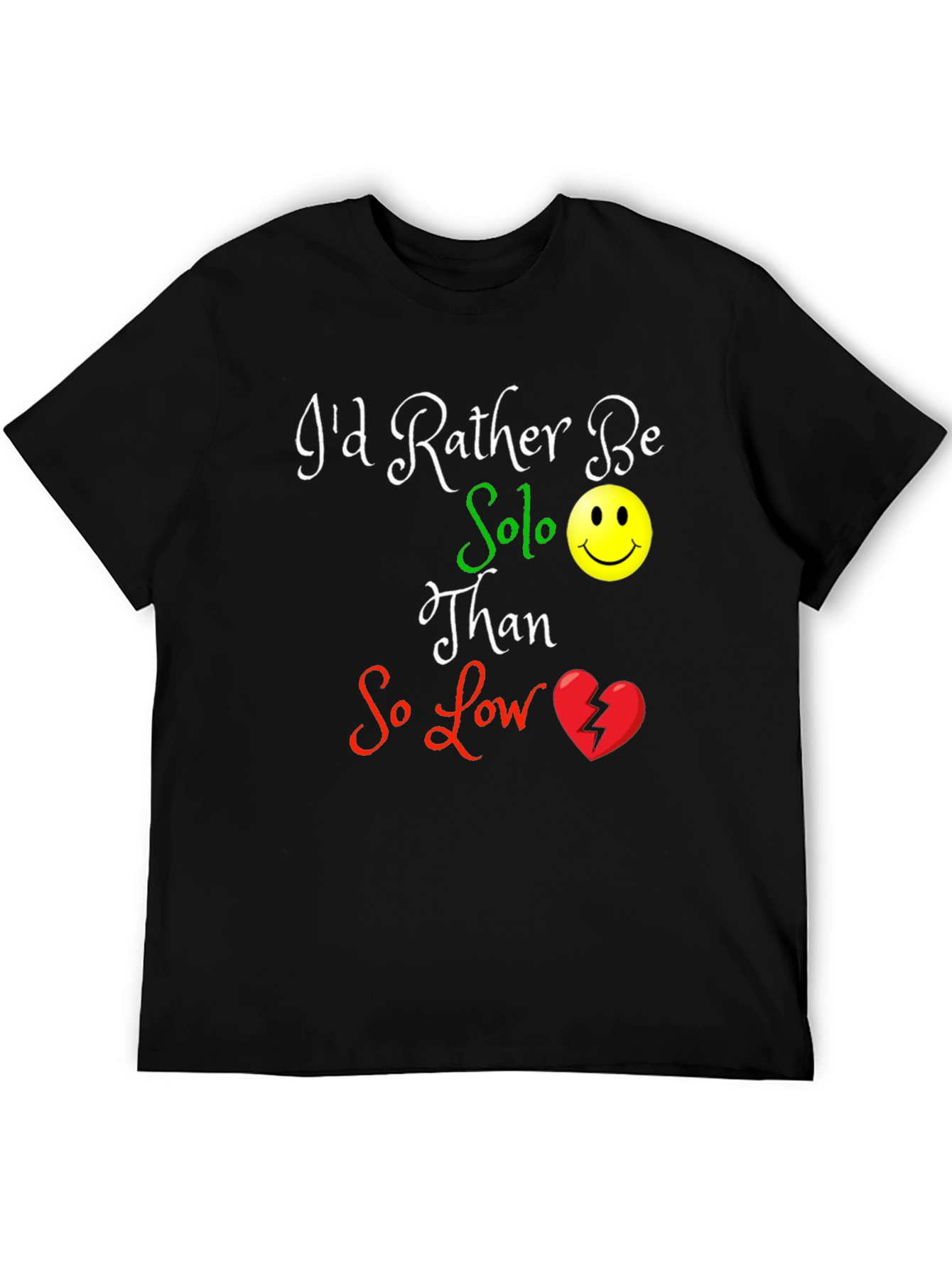 Solo Smiley Graphic T-Shirt - Black