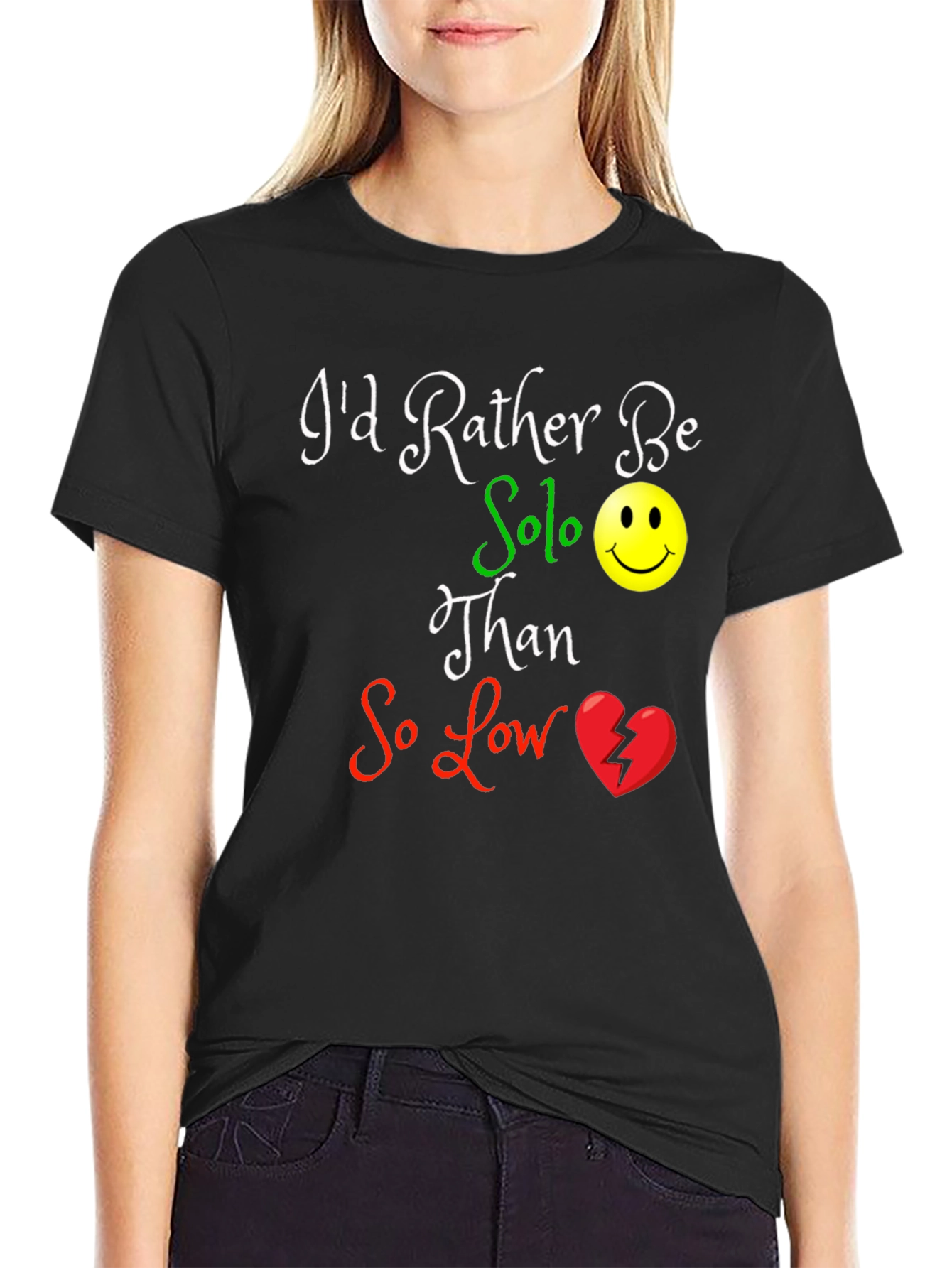 Solo Smiley Graphic T-Shirt - Black