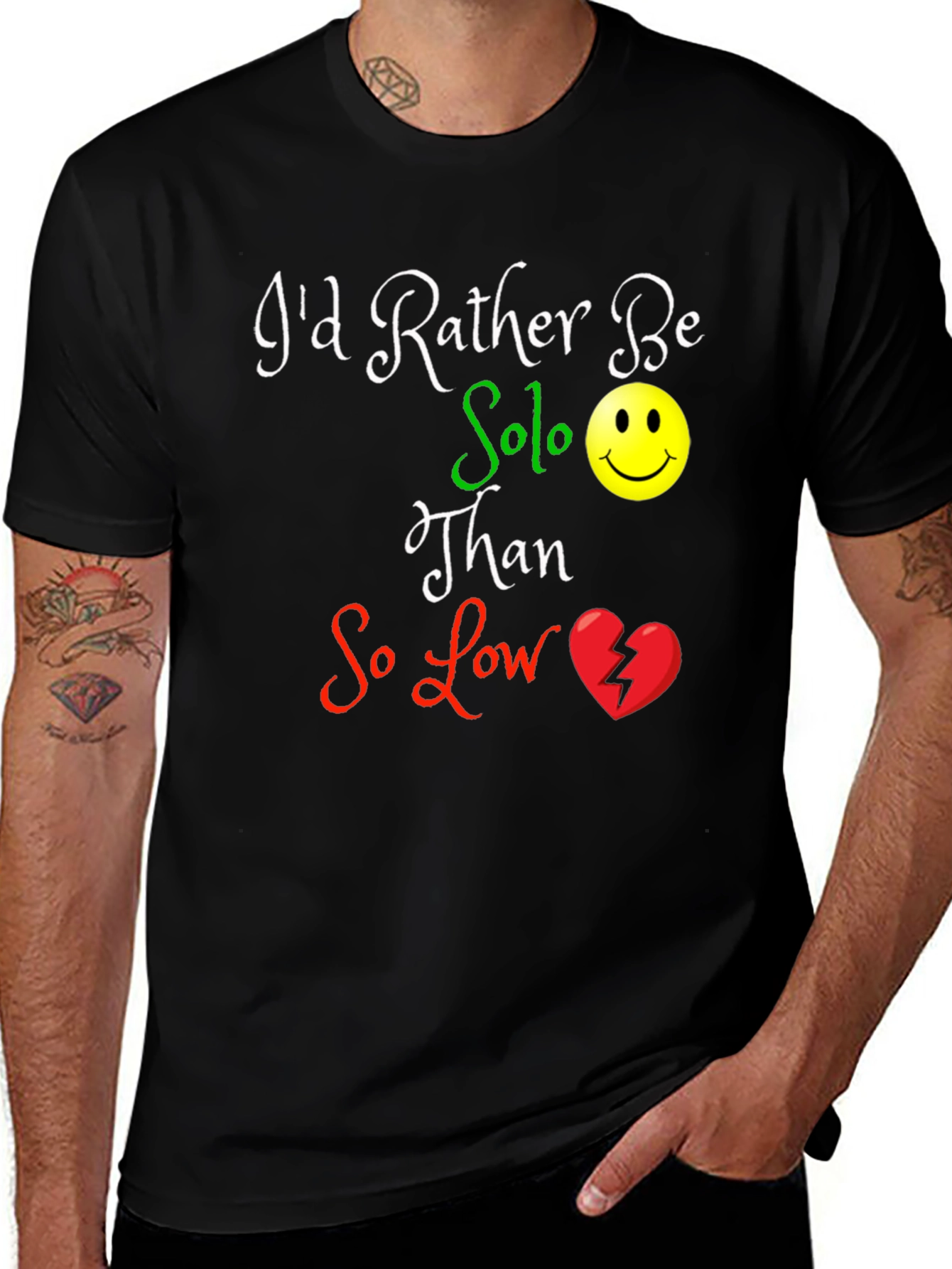 Solo Smiley Graphic T-Shirt - Black