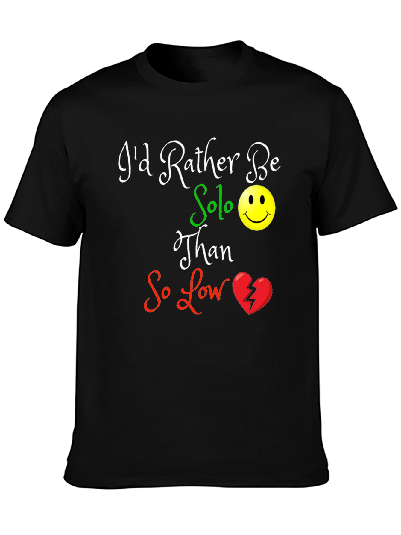 Solo Smiley Graphic T-Shirt - Black