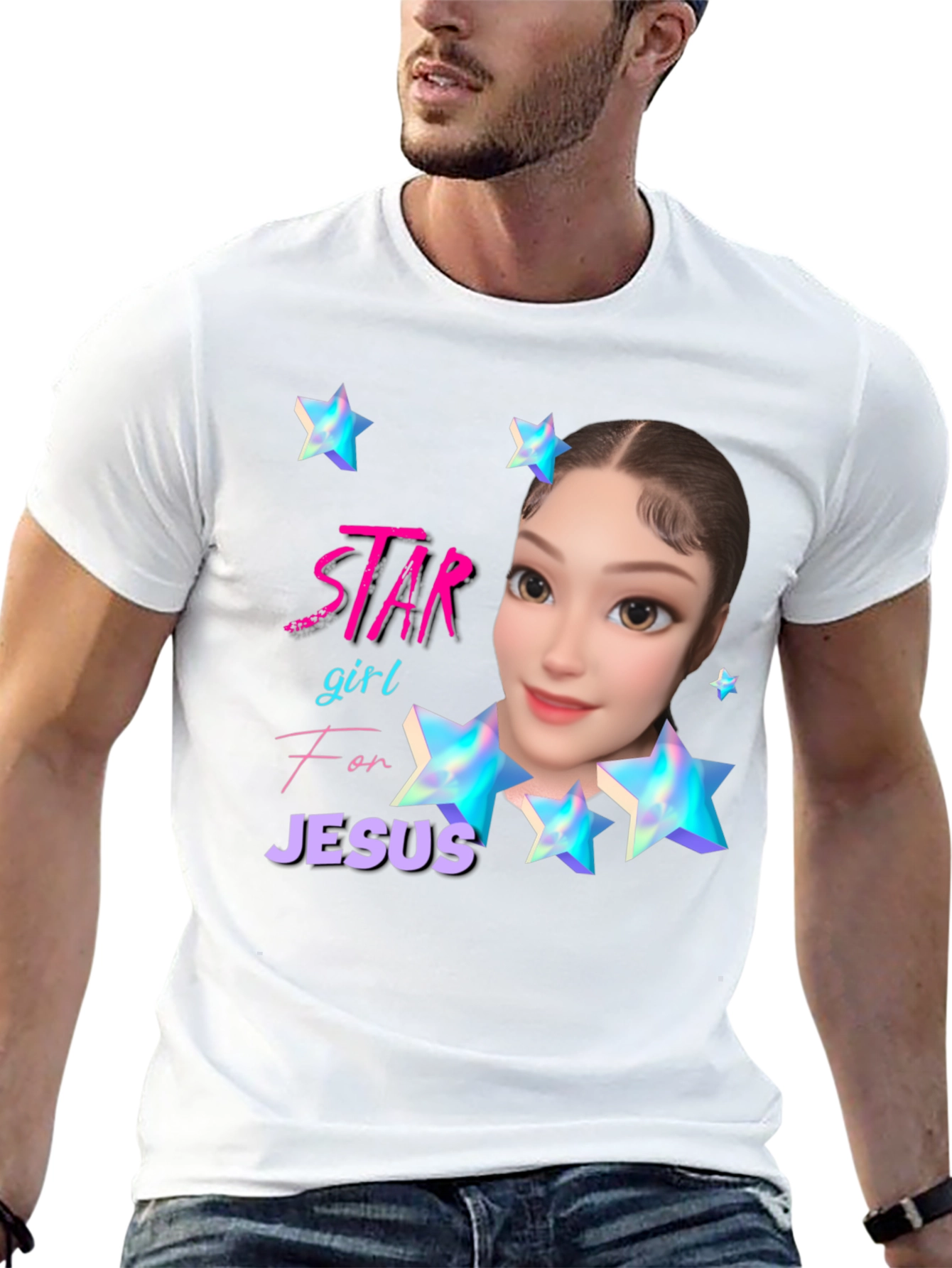 Star Girl for Jesus Black T-Shirt