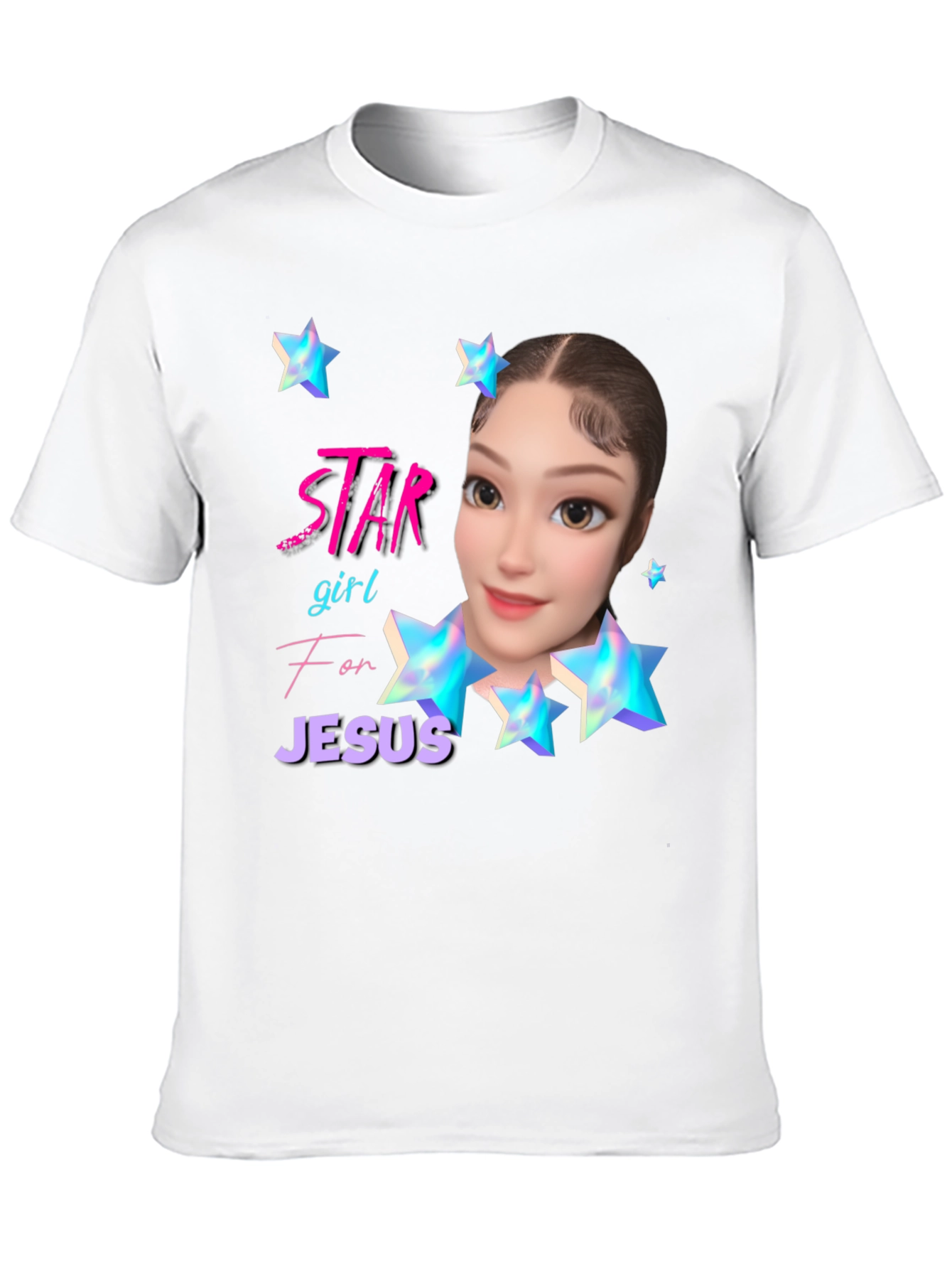 Star Girl for Jesus Black T-Shirt