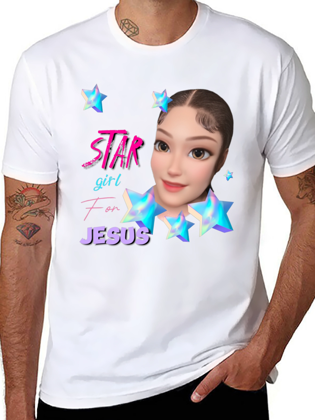 Star Girl for Jesus Black T-Shirt