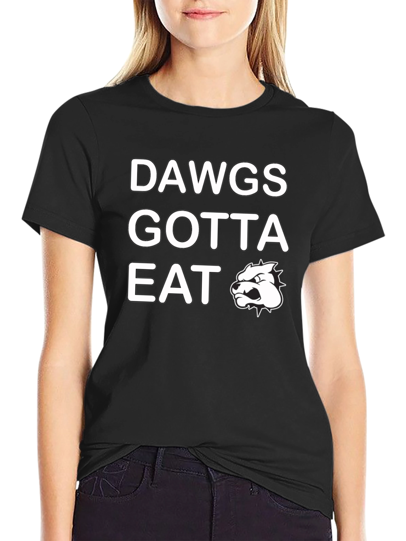 Dawgs Gotta Eat Graphic T-Shirt - Black