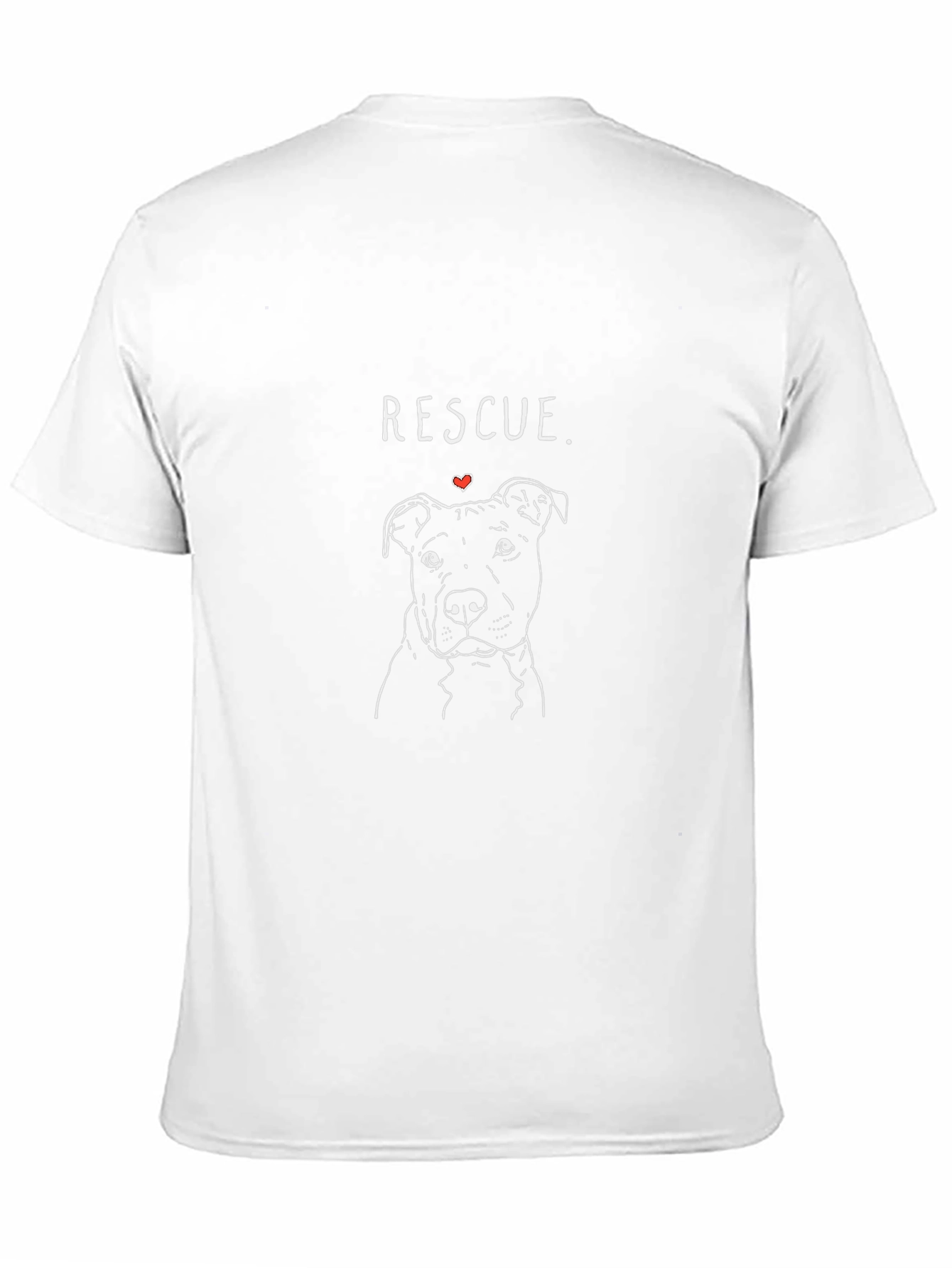 Rescue Dog Graphic Tee - Black Pit Bull T-Shirt