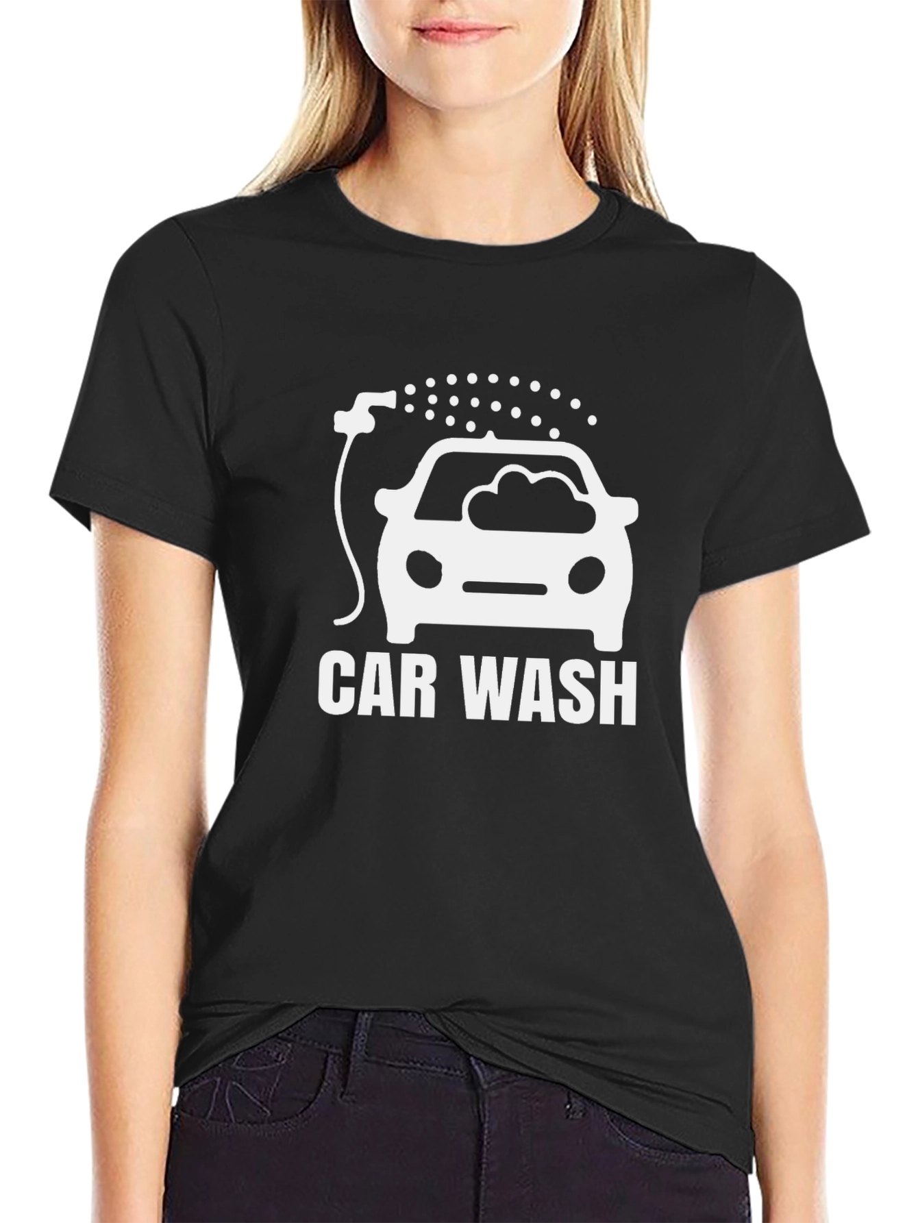 Car Wash Graphic T-Shirt - Black Cotton Tee