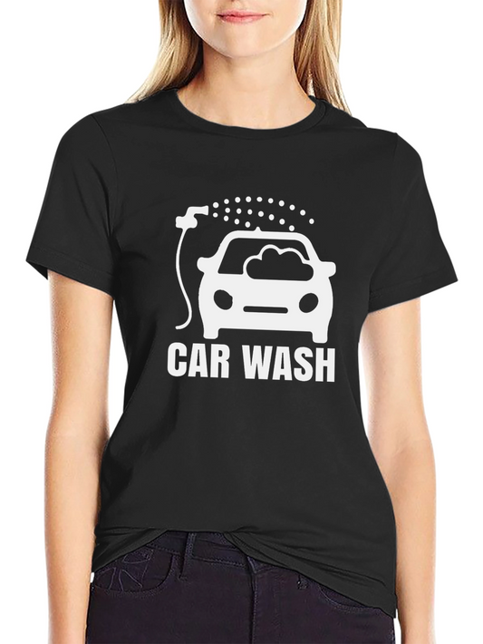 Car Wash Graphic T-Shirt - Black Cotton Tee