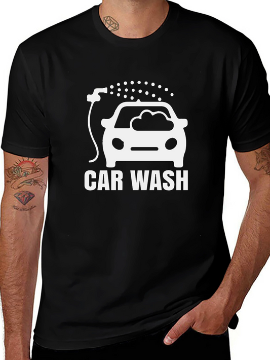 Car Wash Graphic T-Shirt - Black Cotton Tee