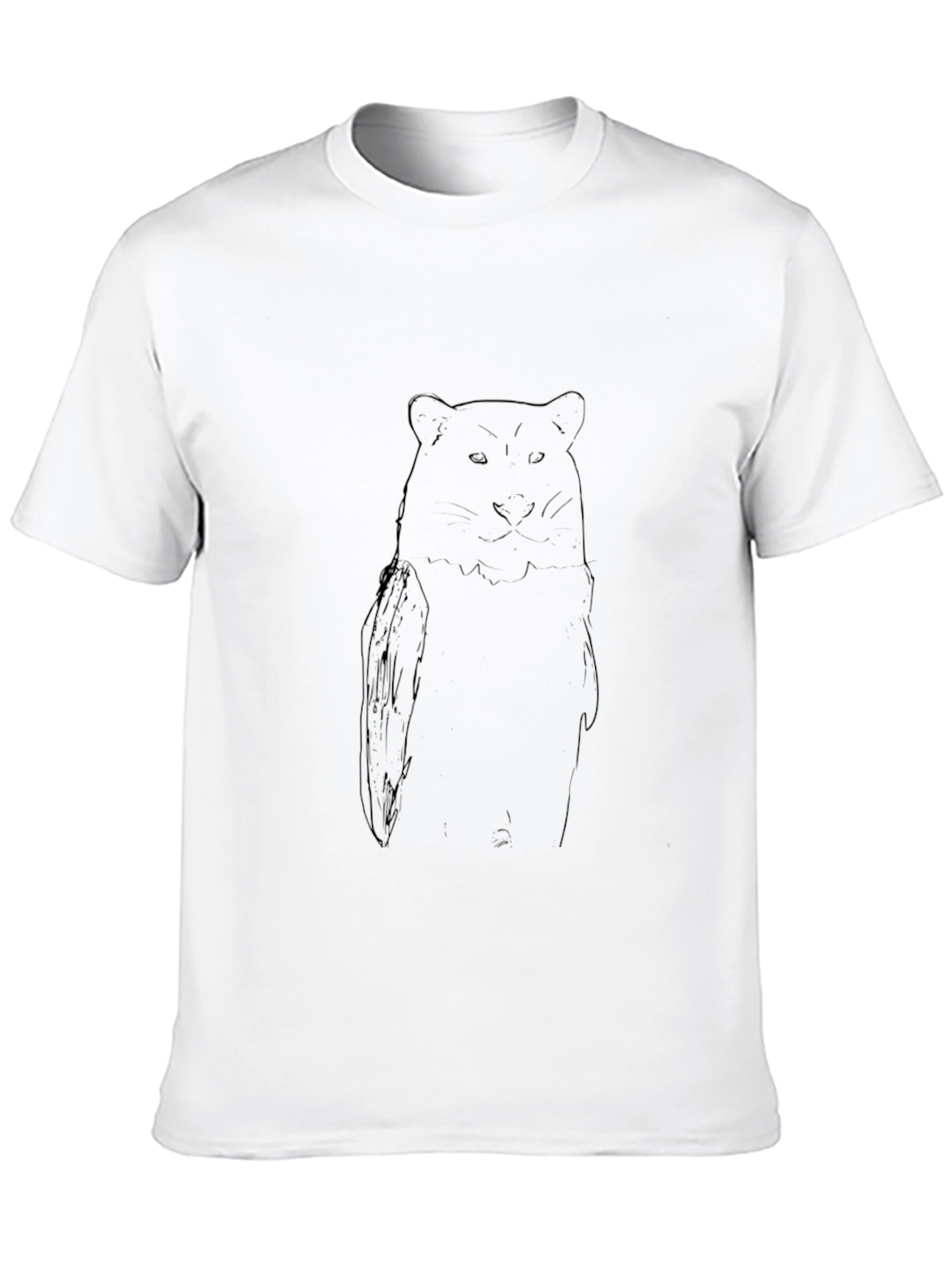 Black T-Shirt with Bear Graphic