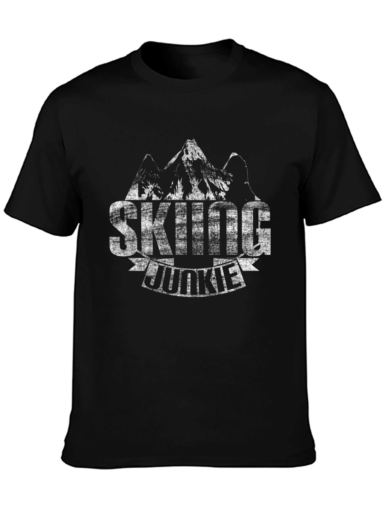 Skiing Junkie Graphic Tee - Mountain Adventure Shirt