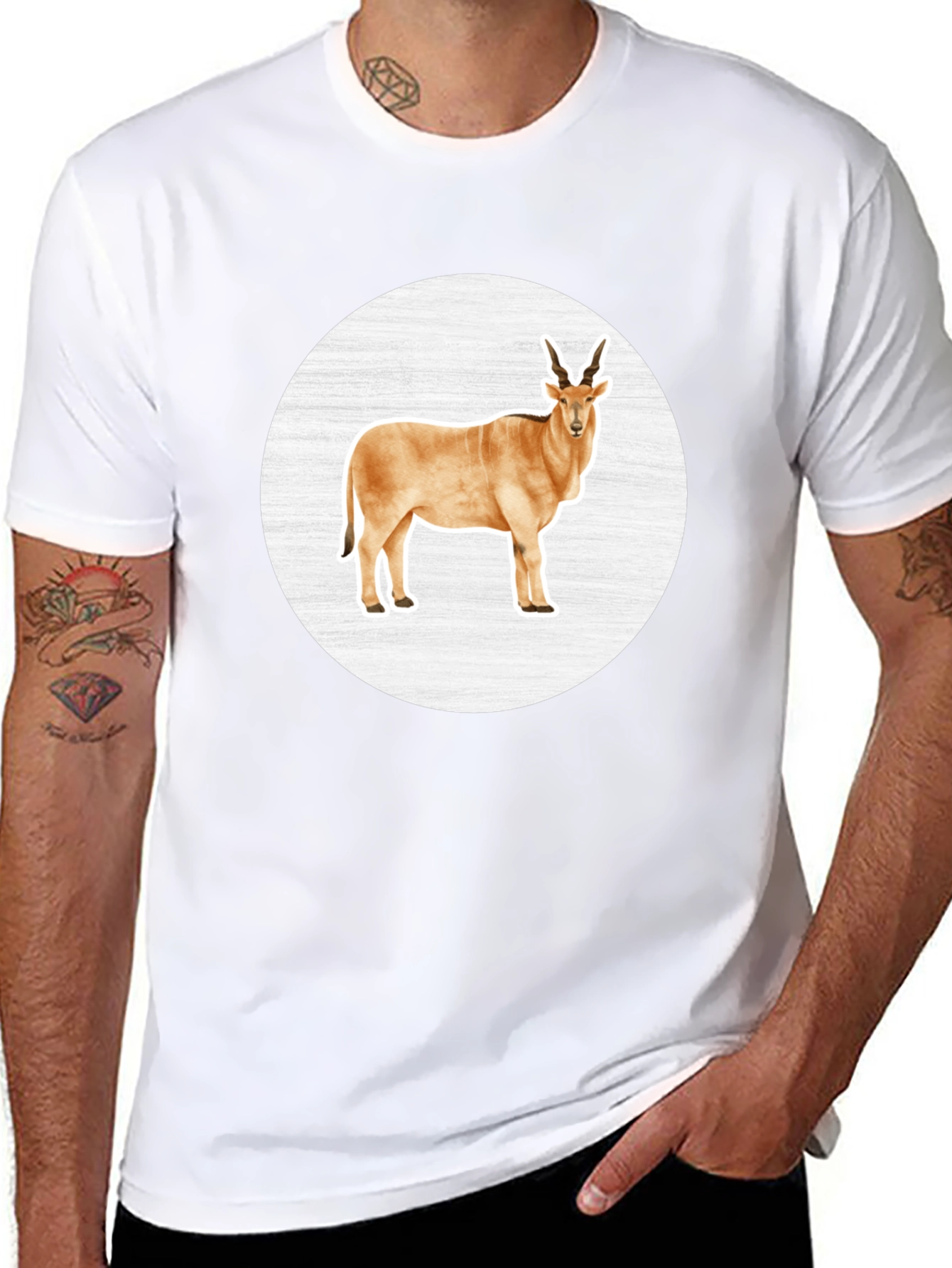 Antelope Graphic Tee - Black Crew Neck T-Shirt