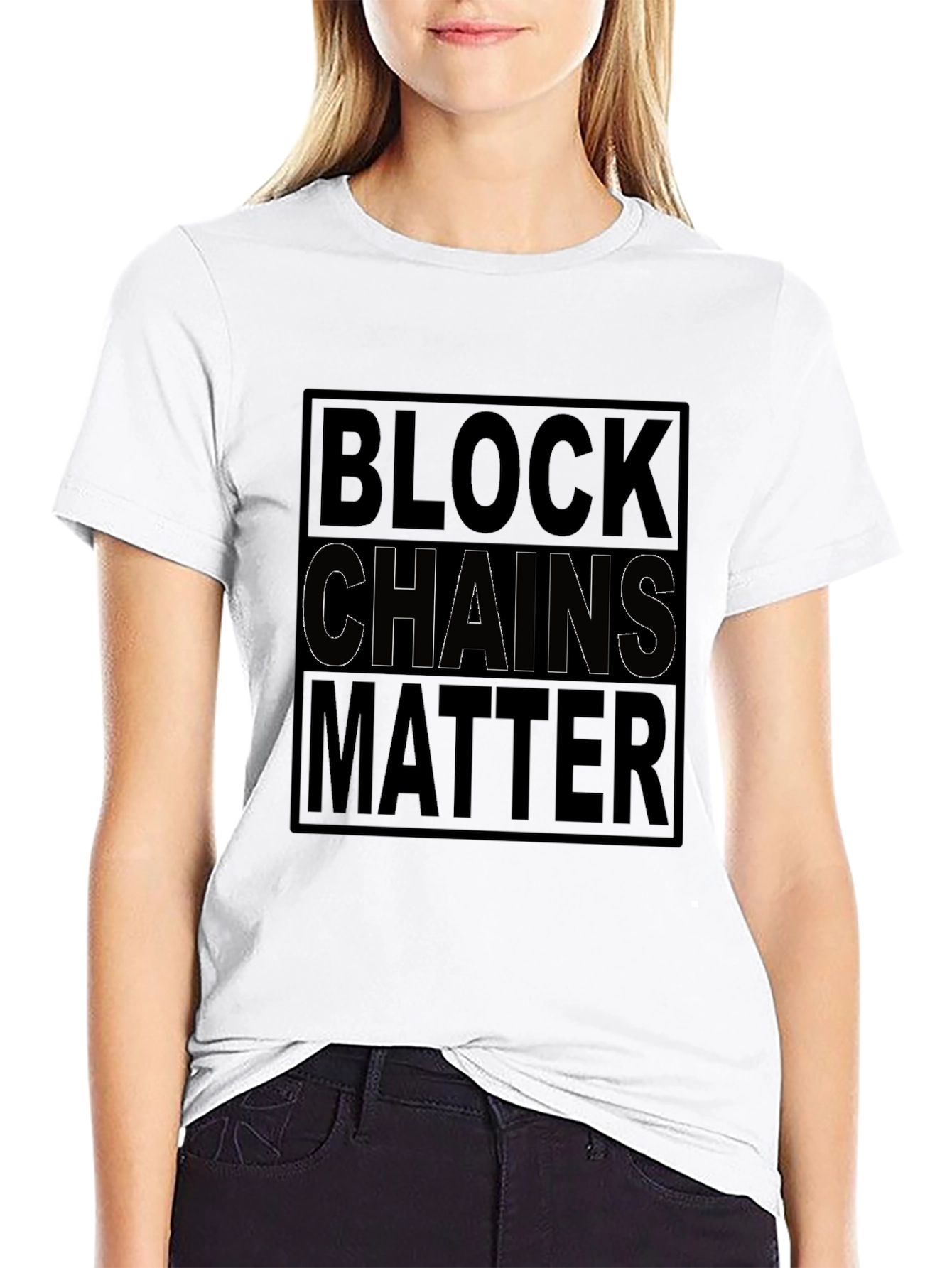 Blockchains Matter Graphic Tee - Black Cotton