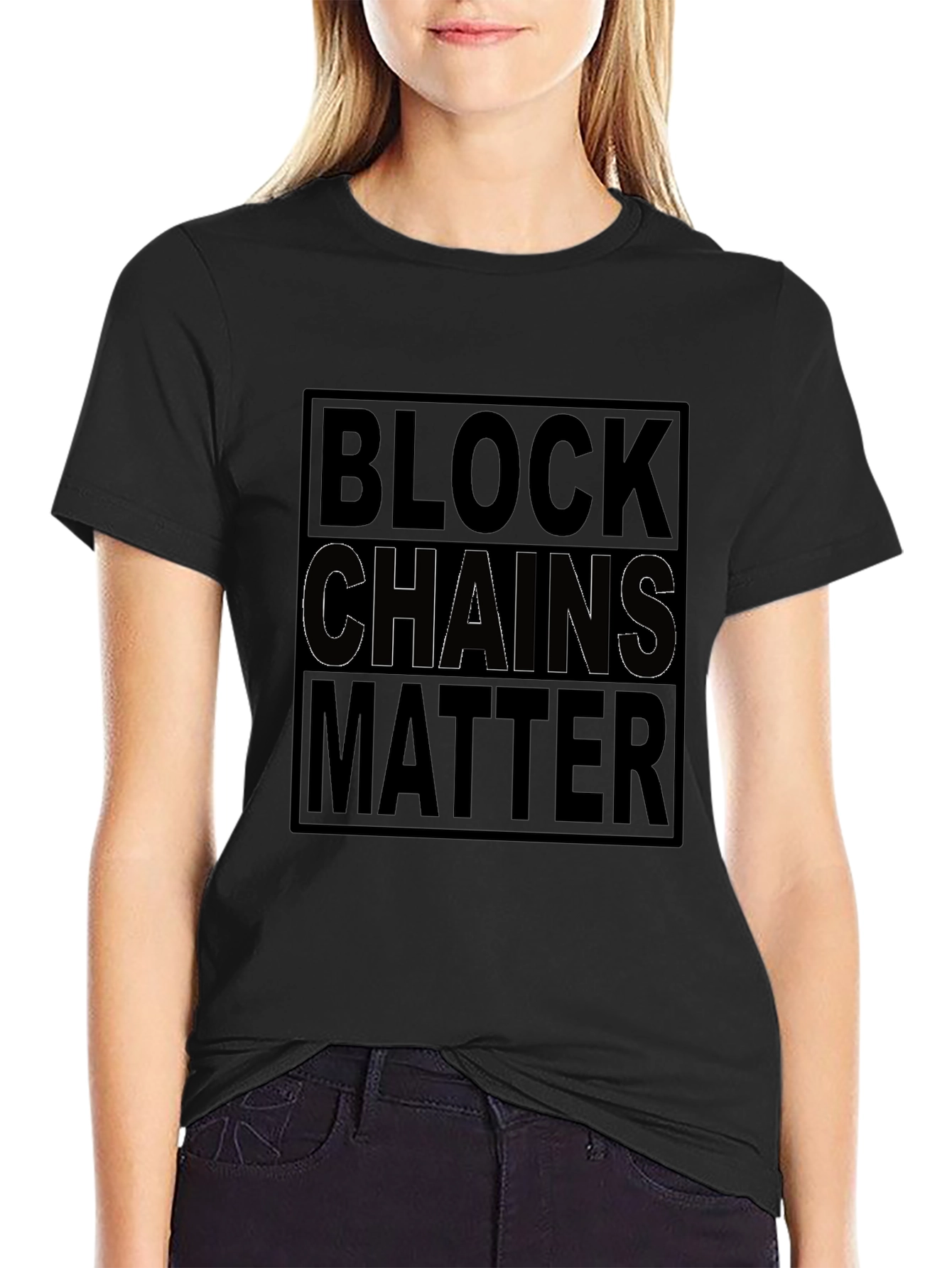 Blockchains Matter Graphic Tee - Black Cotton